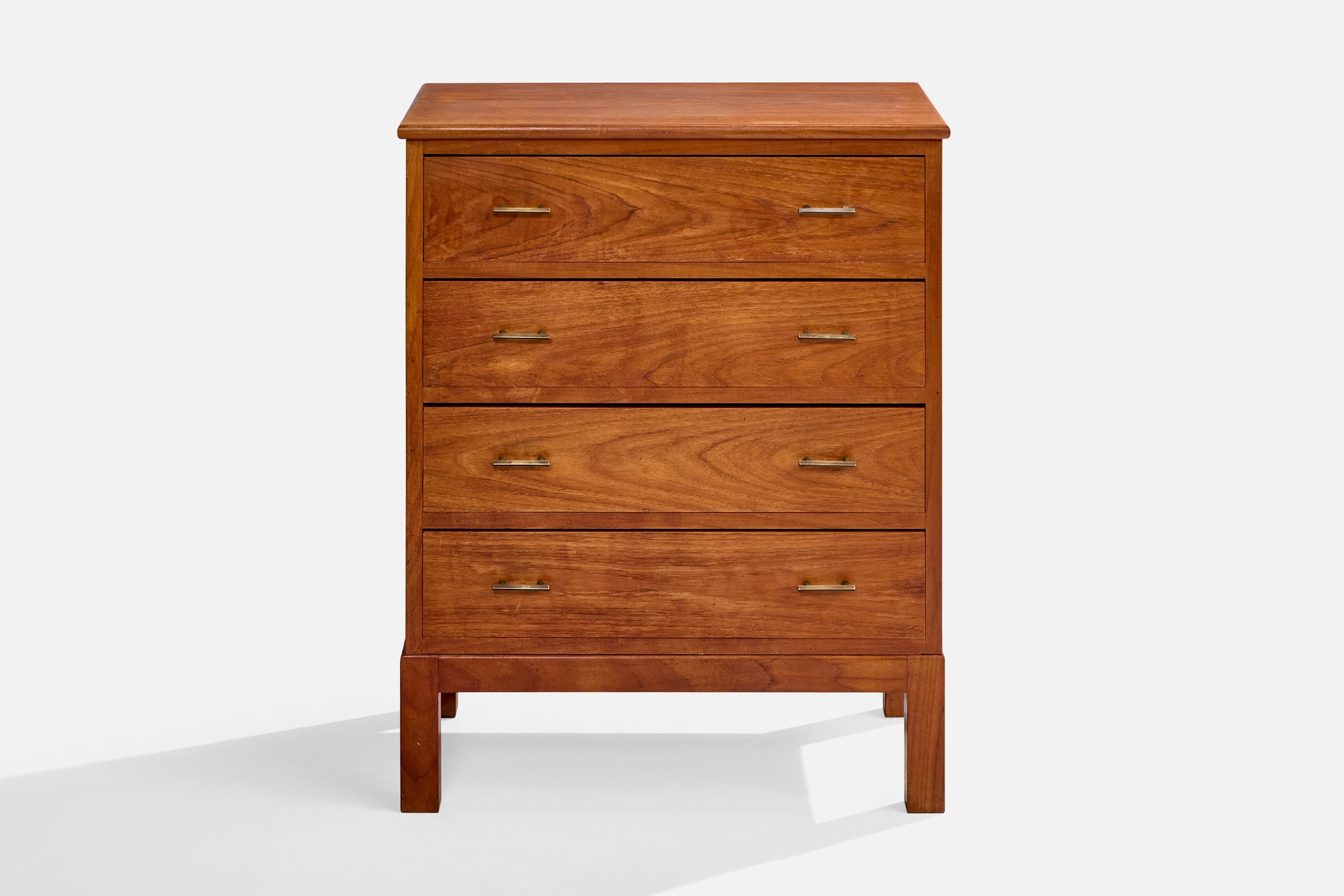 Mid-Century moderno Cassettiera di design americano, Oak, Ottone, USA, anni '1950 in vendita