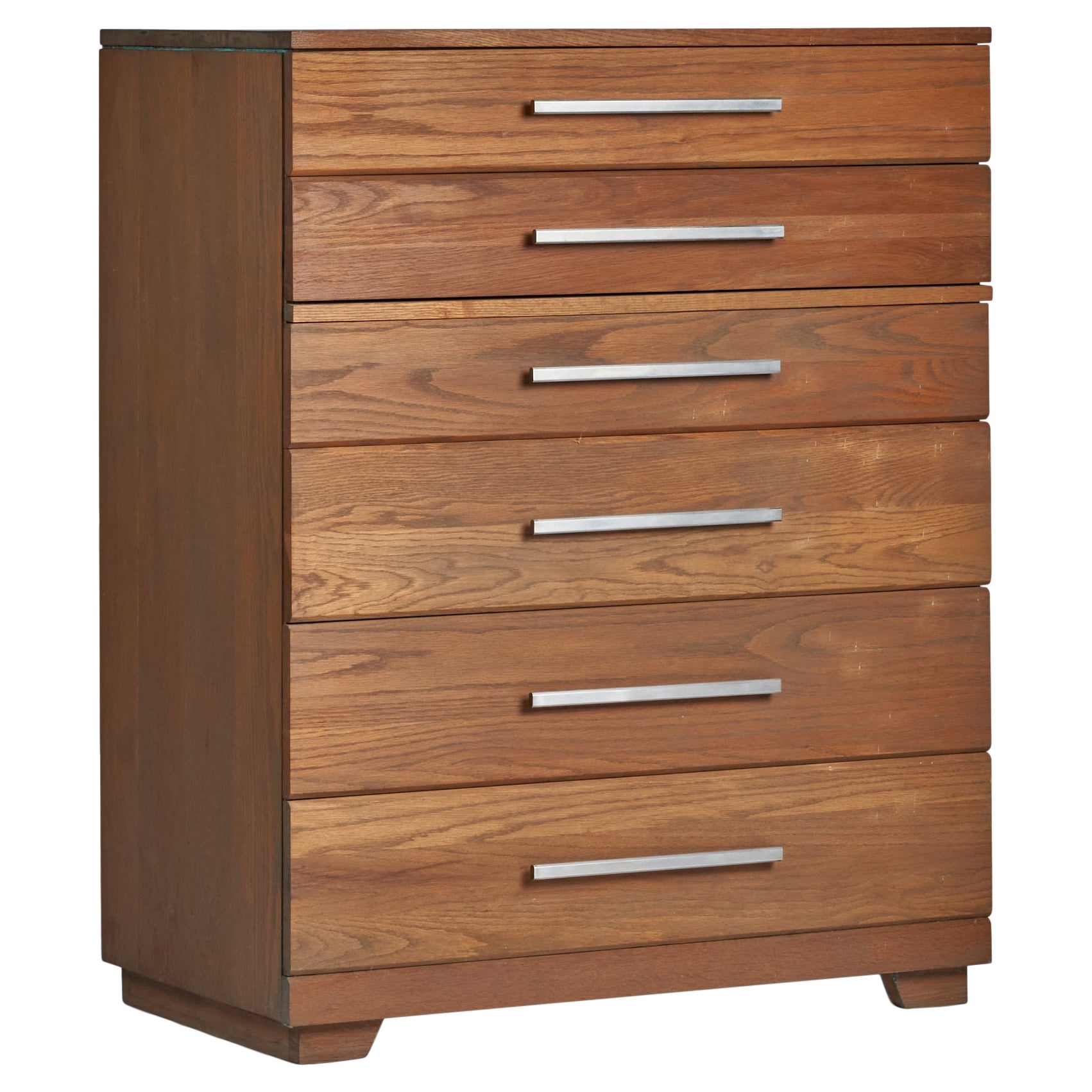 American Designer, Chest of Drawers, Oak, Metal, USA, 1950s