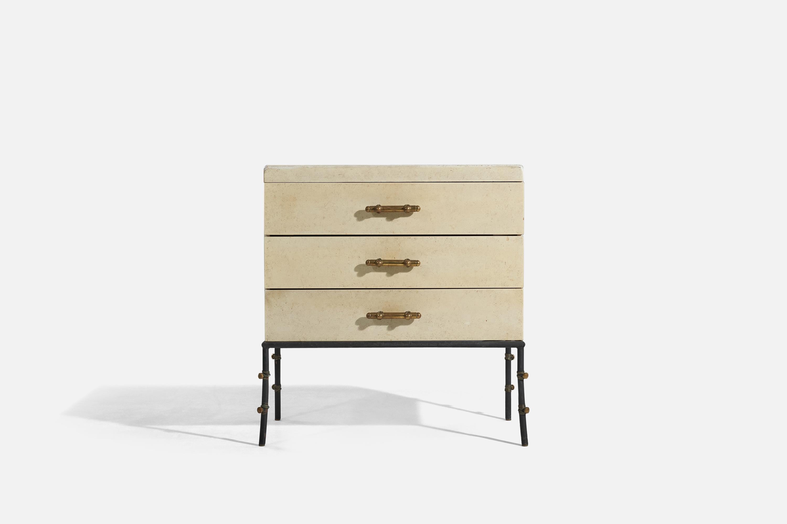 Mid-Century Modern American Designer, Chest of Drawers, Wood, Metal, Brass, USA, 1950s