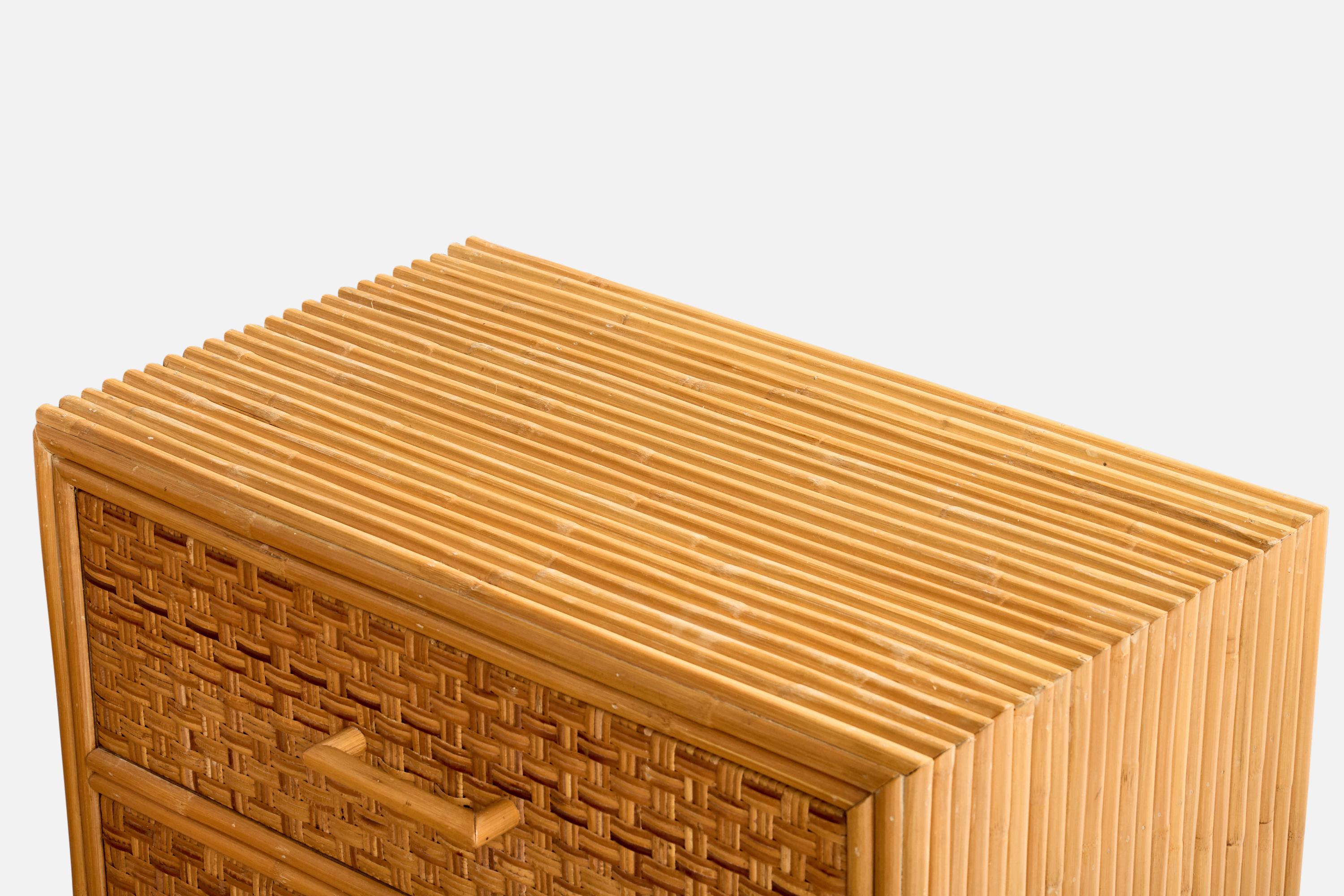 Designer americano, Cassettiere, Bambù, Rattan, USA, anni '70 in vendita 5