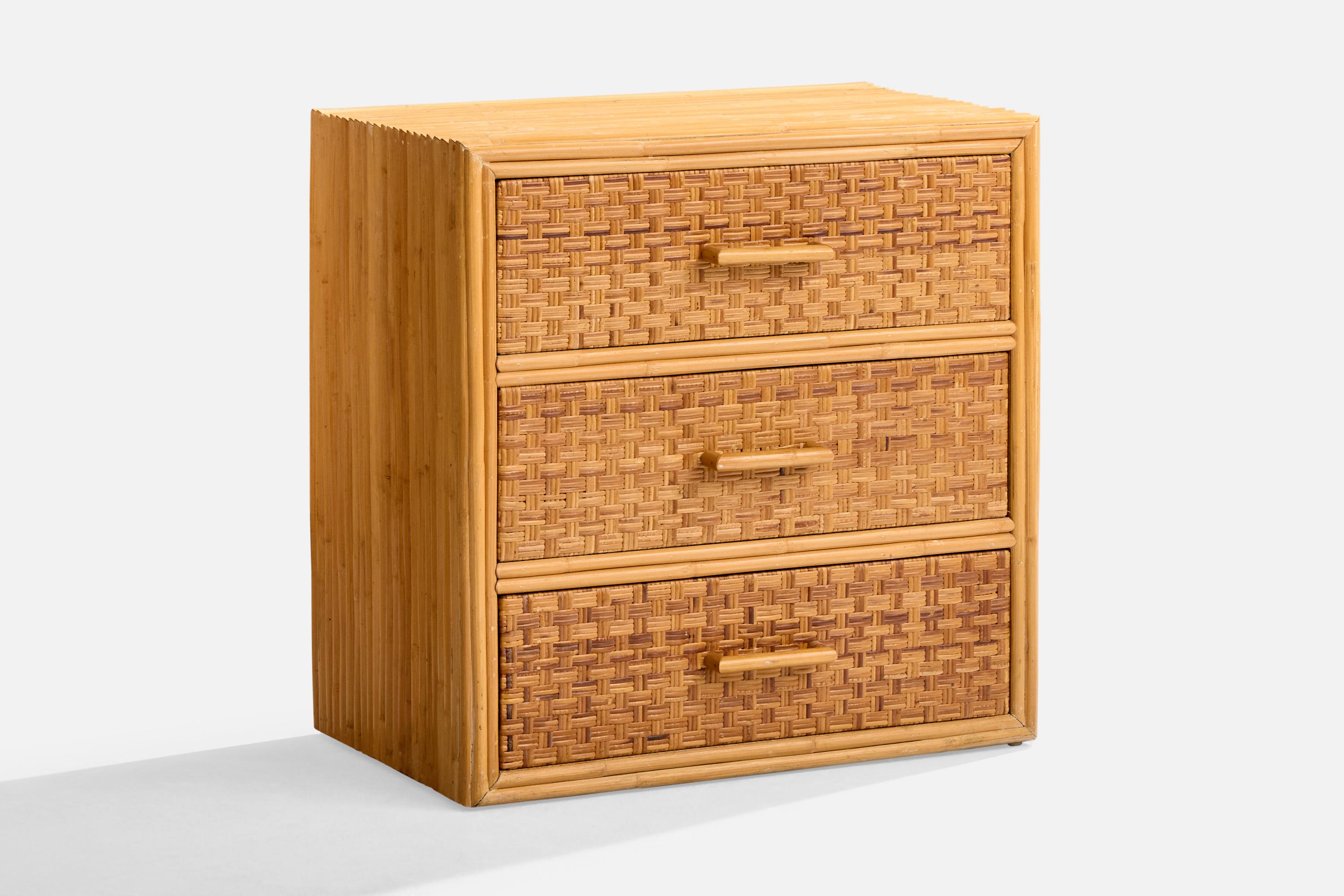Designer americano, Cassettiere, Bambù, Rattan, USA, anni '70 In condizioni buone in vendita a High Point, NC