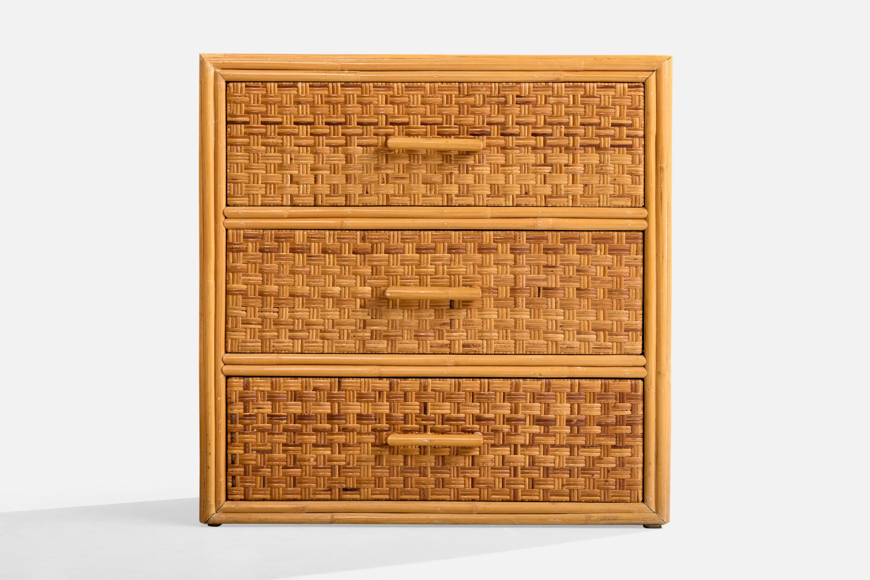 Designer americano, Cassettiere, Bambù, Rattan, USA, anni '70 in vendita 1