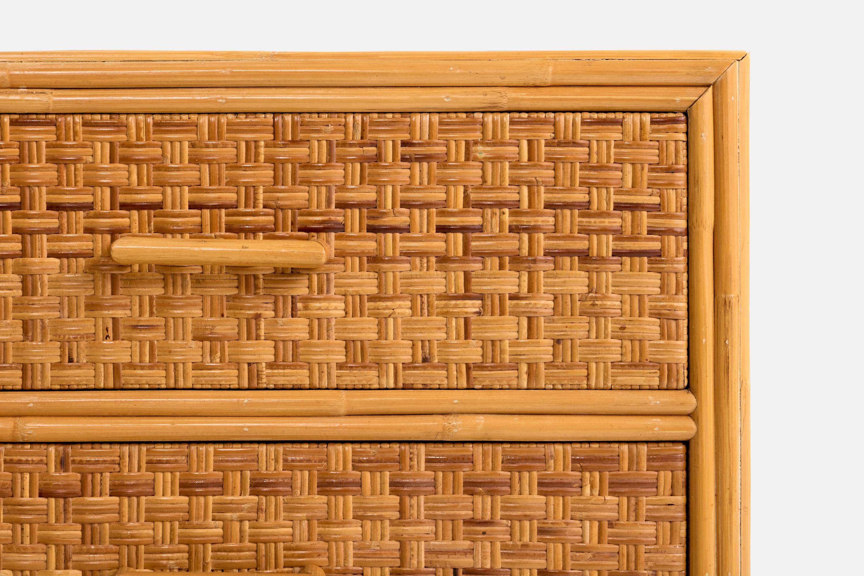 Designer americano, Cassettiere, Bambù, Rattan, USA, anni '70 in vendita 2