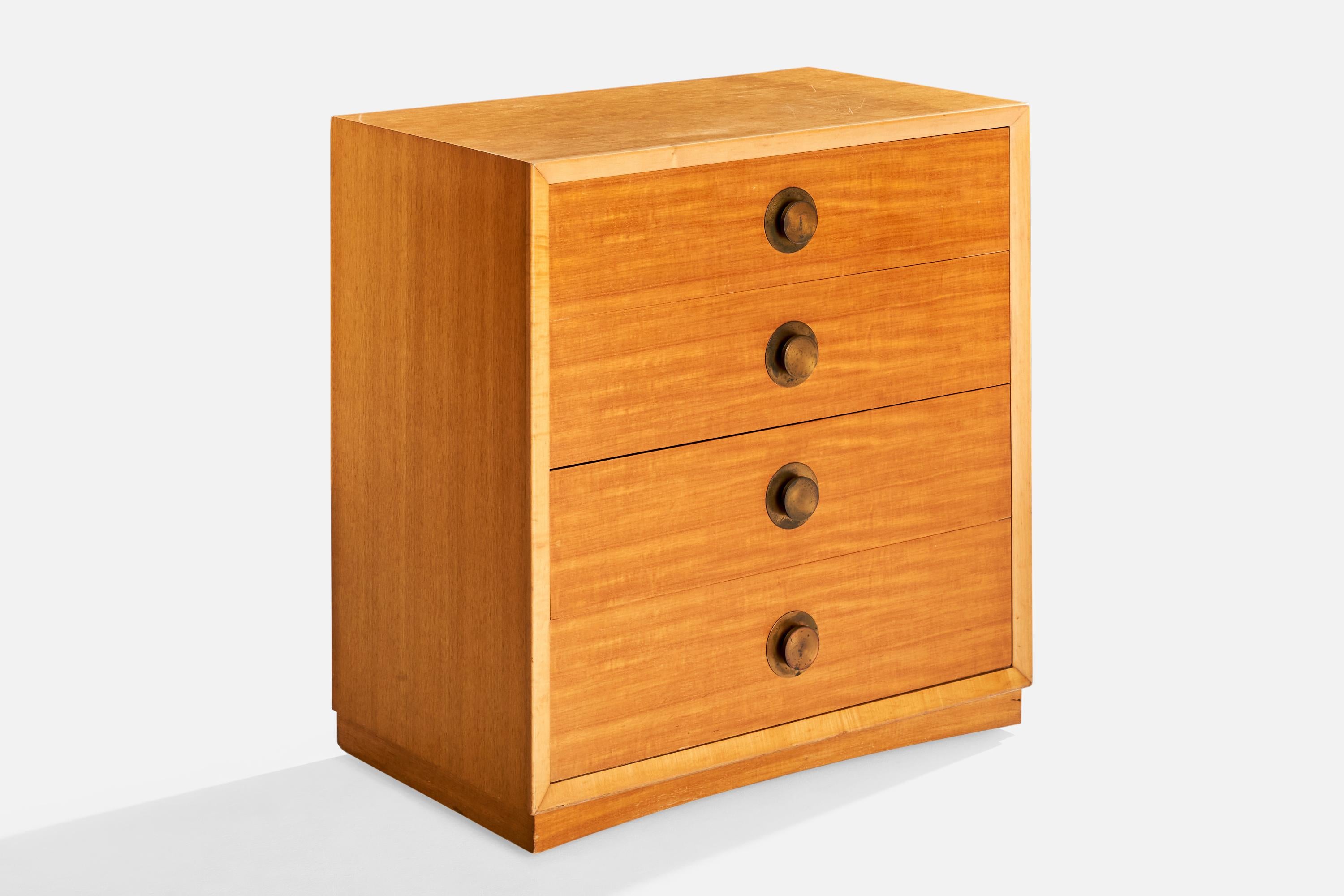 Amerikanische Designerin, Kommoden, Holz, Messing, USA, 1940er Jahre im Zustand „Gut“ im Angebot in High Point, NC