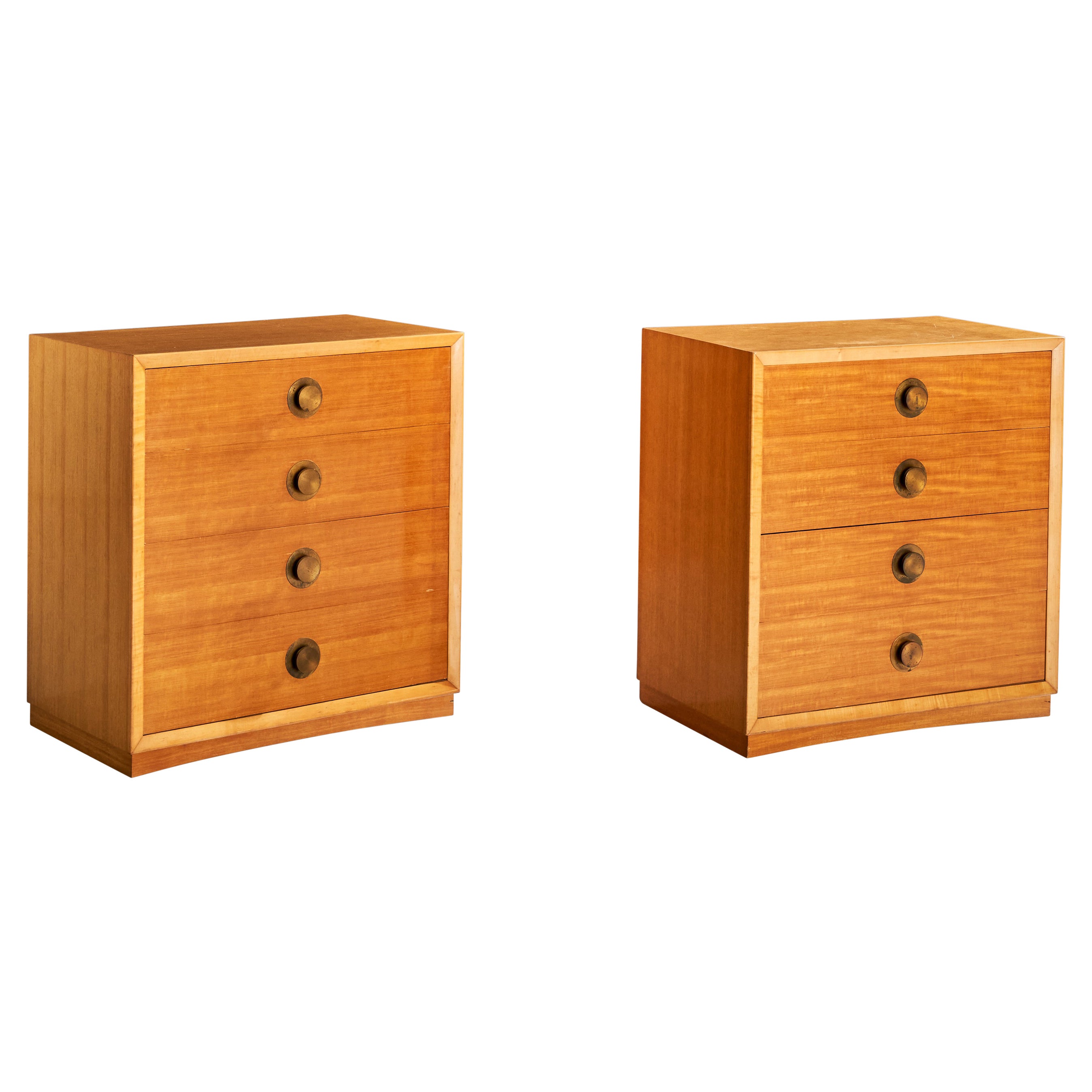 American Designer, Chests of Drawers, Wood, Brass, USA, 1940s