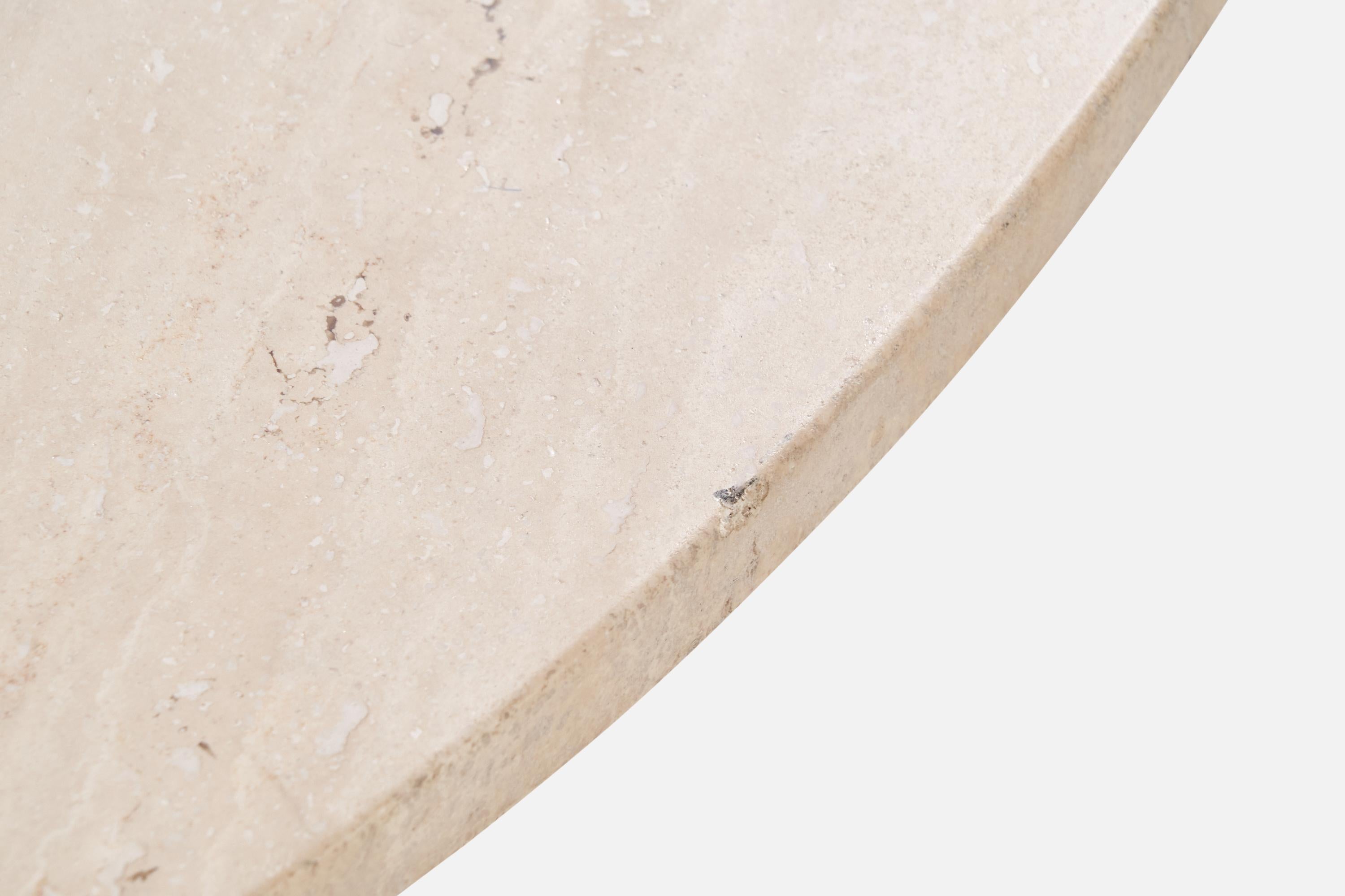 American Designer, Coffee Table, Ash, Travertine, USA, 1970s For Sale 7