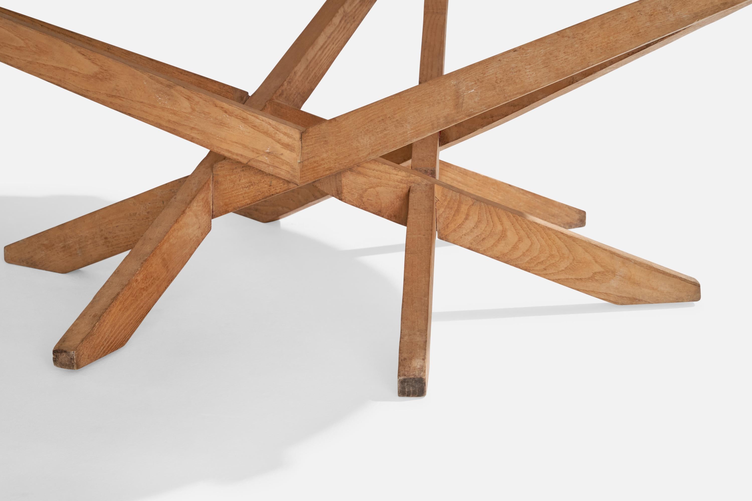 American Designer, Coffee Table, Ash, Travertine, USA, 1970s For Sale 2