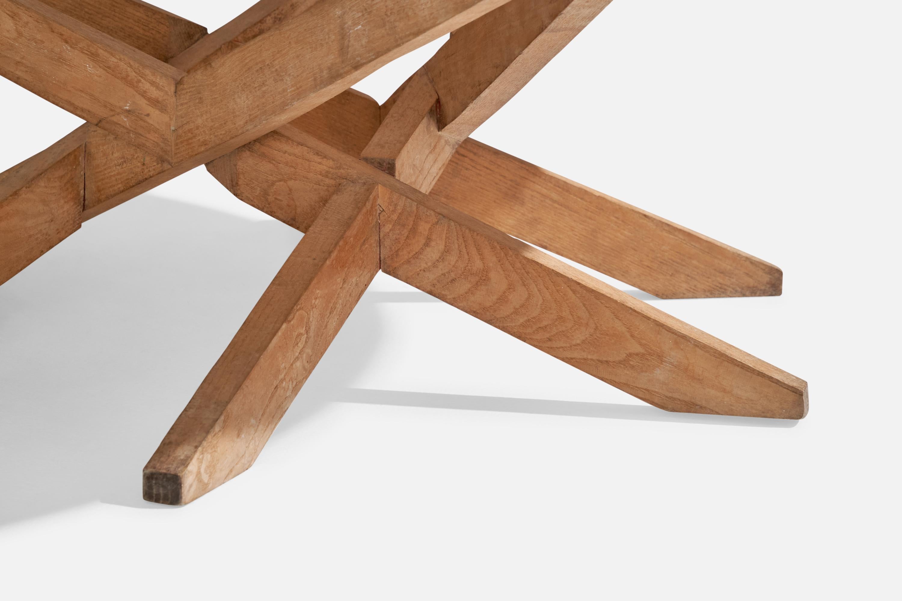American Designer, Coffee Table, Ash, Travertine, USA, 1970s For Sale 3
