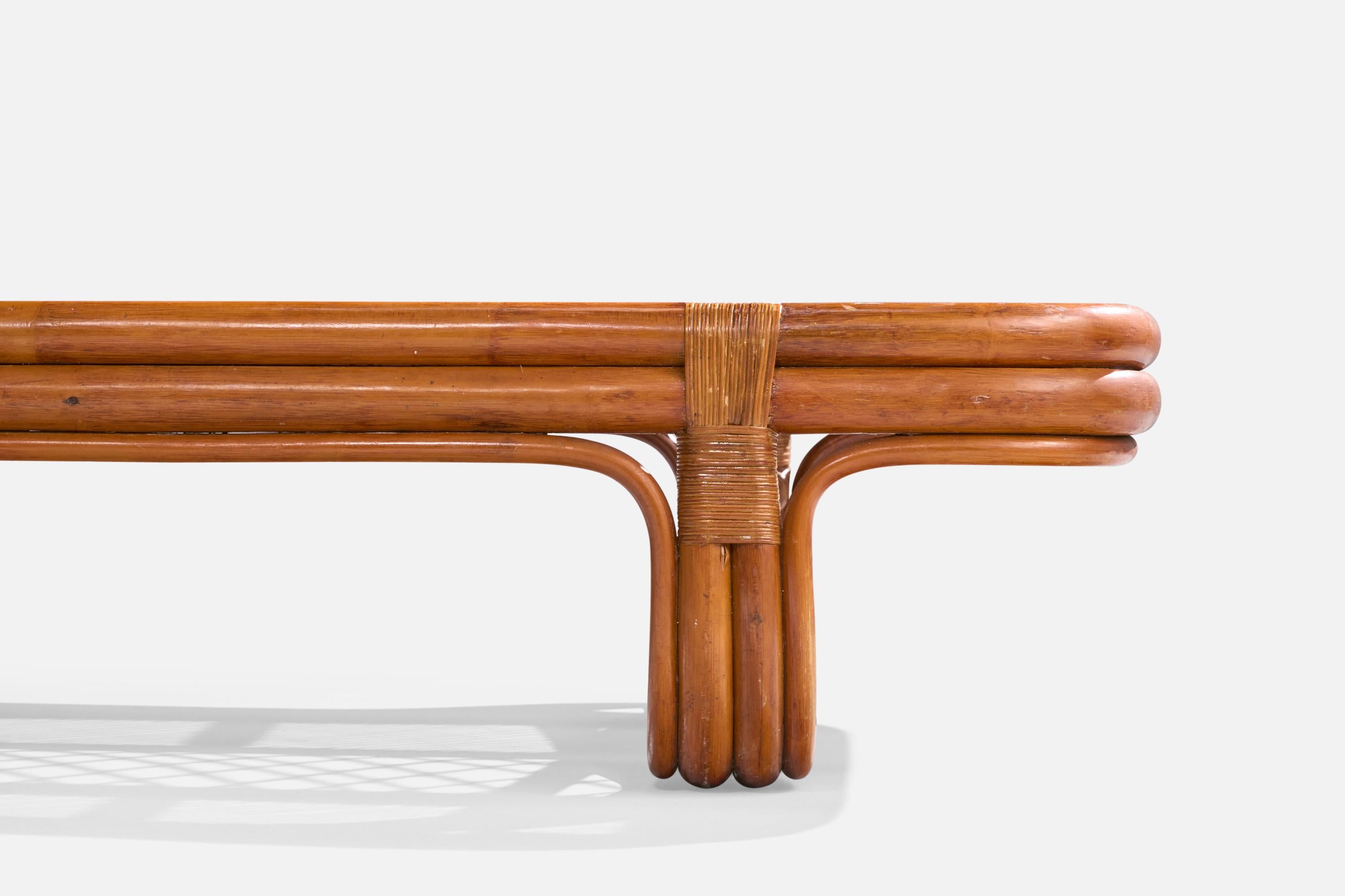 Amerikanischer Designer, Couchtisch, Bambus, Rattan, USA, 1950er Jahre 7