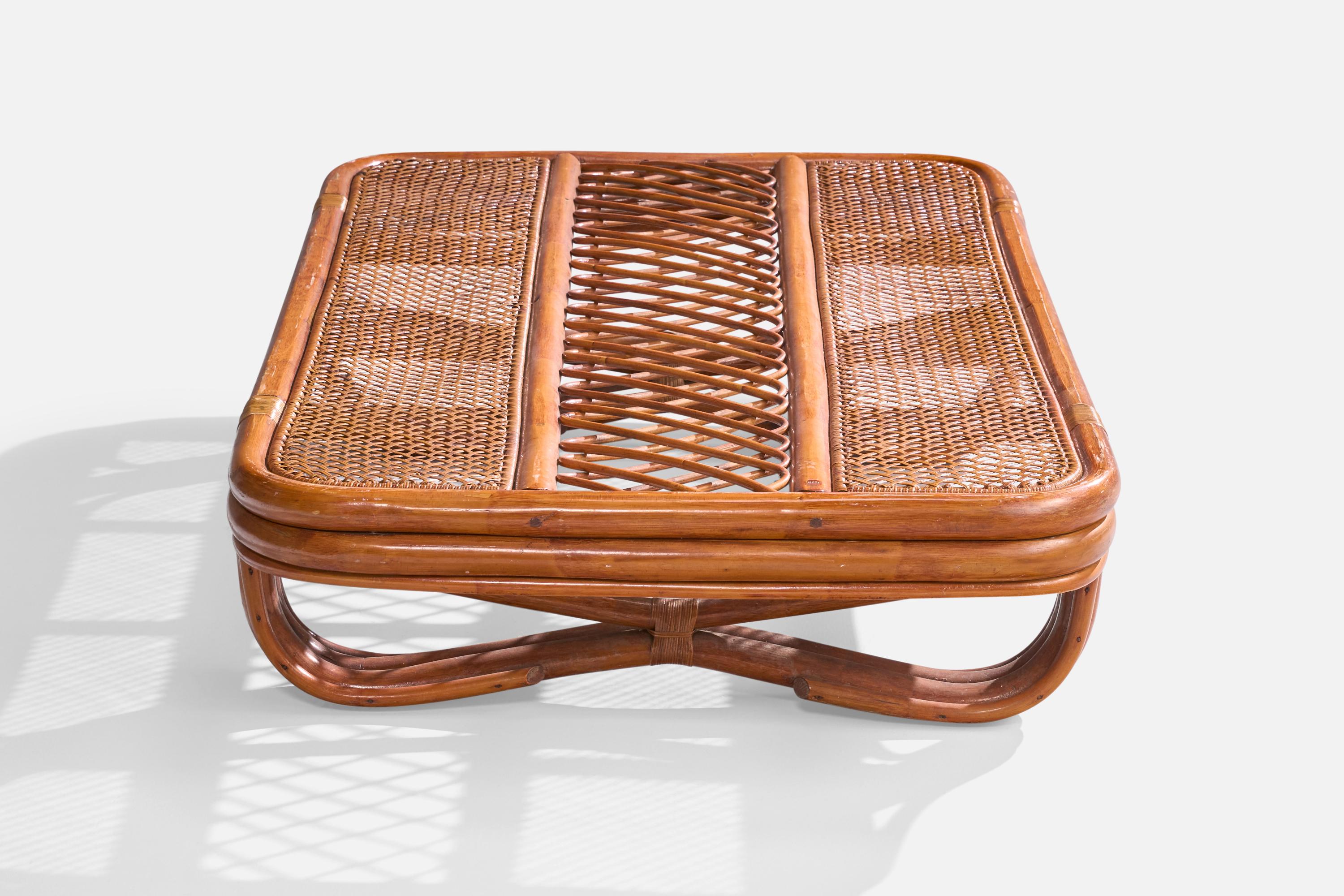 Amerikanischer Designer, Couchtisch, Bambus, Rattan, USA, 1950er Jahre 3
