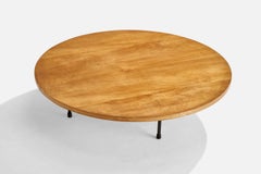American Designer, Coffee Table, Birch, Iron, USA, 1950s