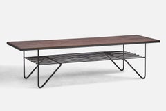 American Designer, Coffee Table, Iron, Oak, USA, 1950s