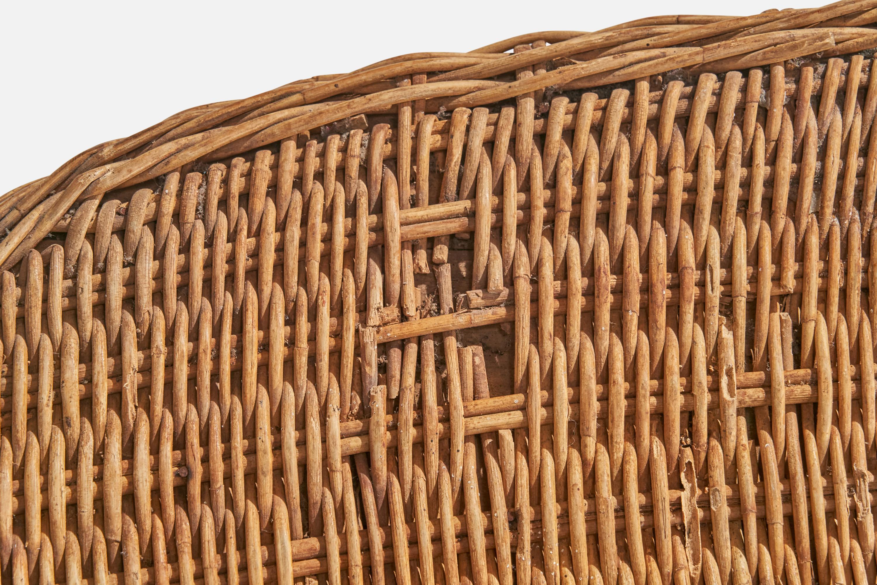 Amerikanischer Designer, Couchtisch, Eisen, Rattan, USA, 1950er Jahre im Angebot 5
