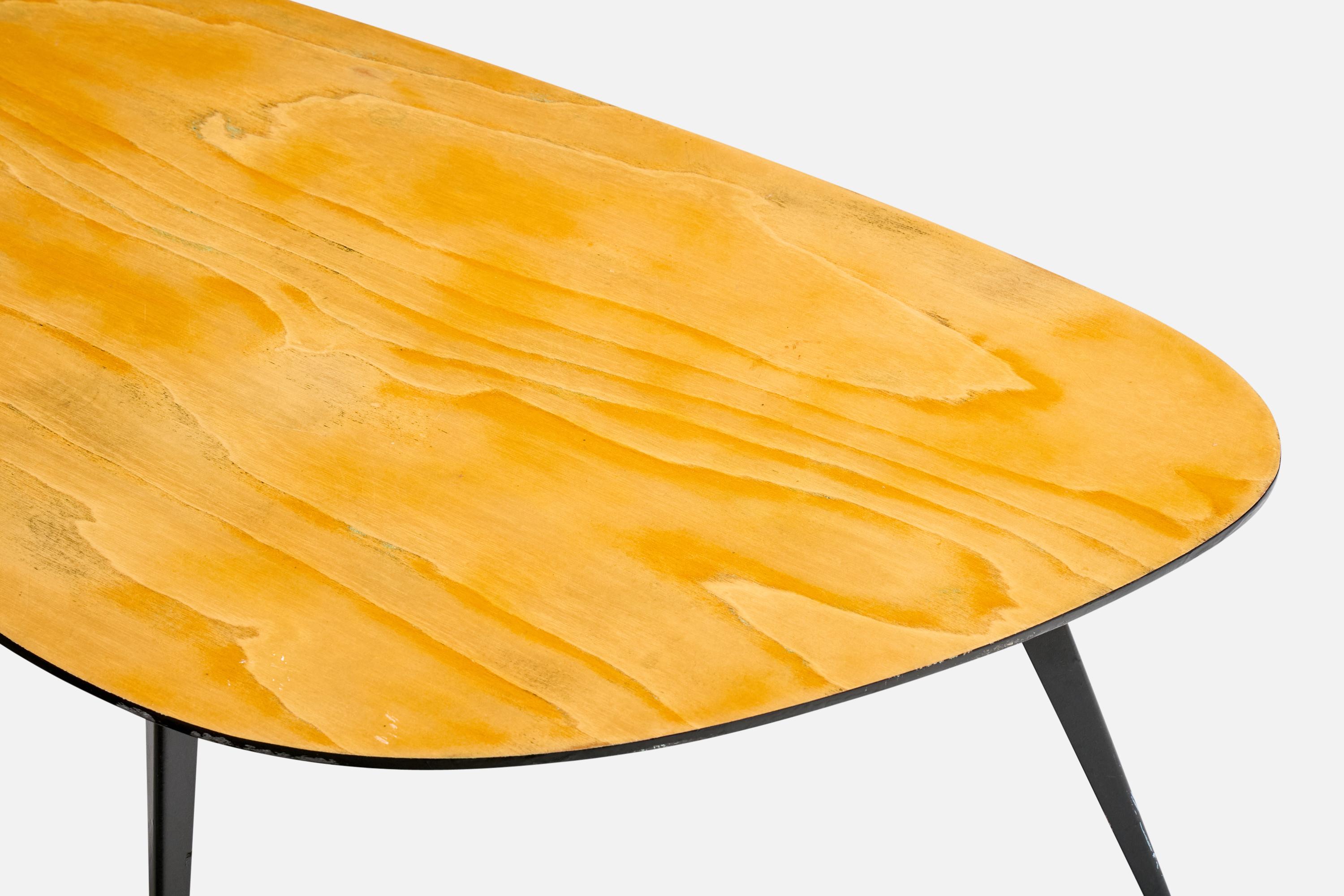 Designer américain, table basse, érable, fer, États-Unis, années 1950 en vente 1