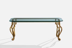American Designer, Coffee Table, Metal, Glass, USA, 1970s