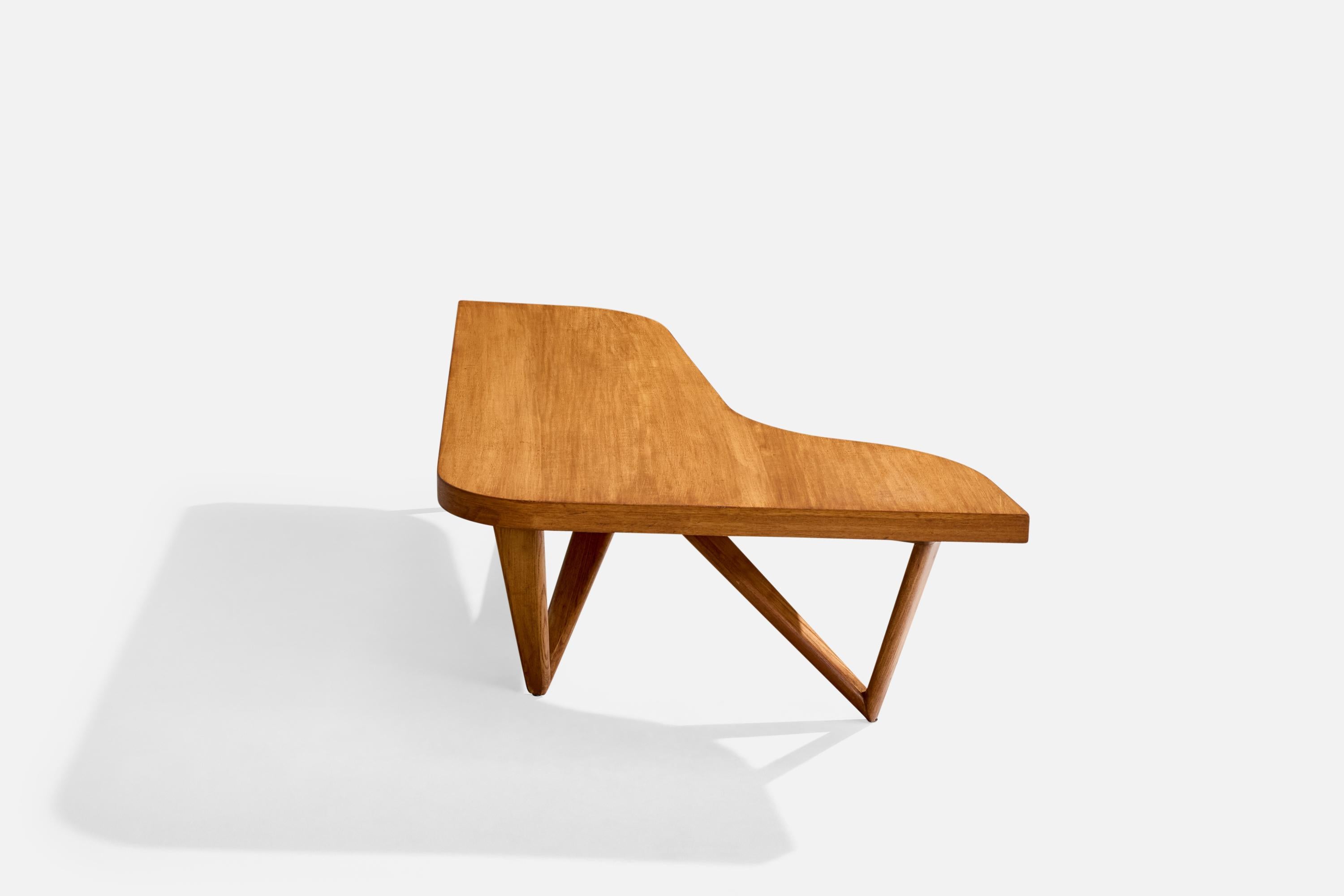 Américain Designer américain, table basse, Oak Oak, Walnut, USA, années 1950 en vente