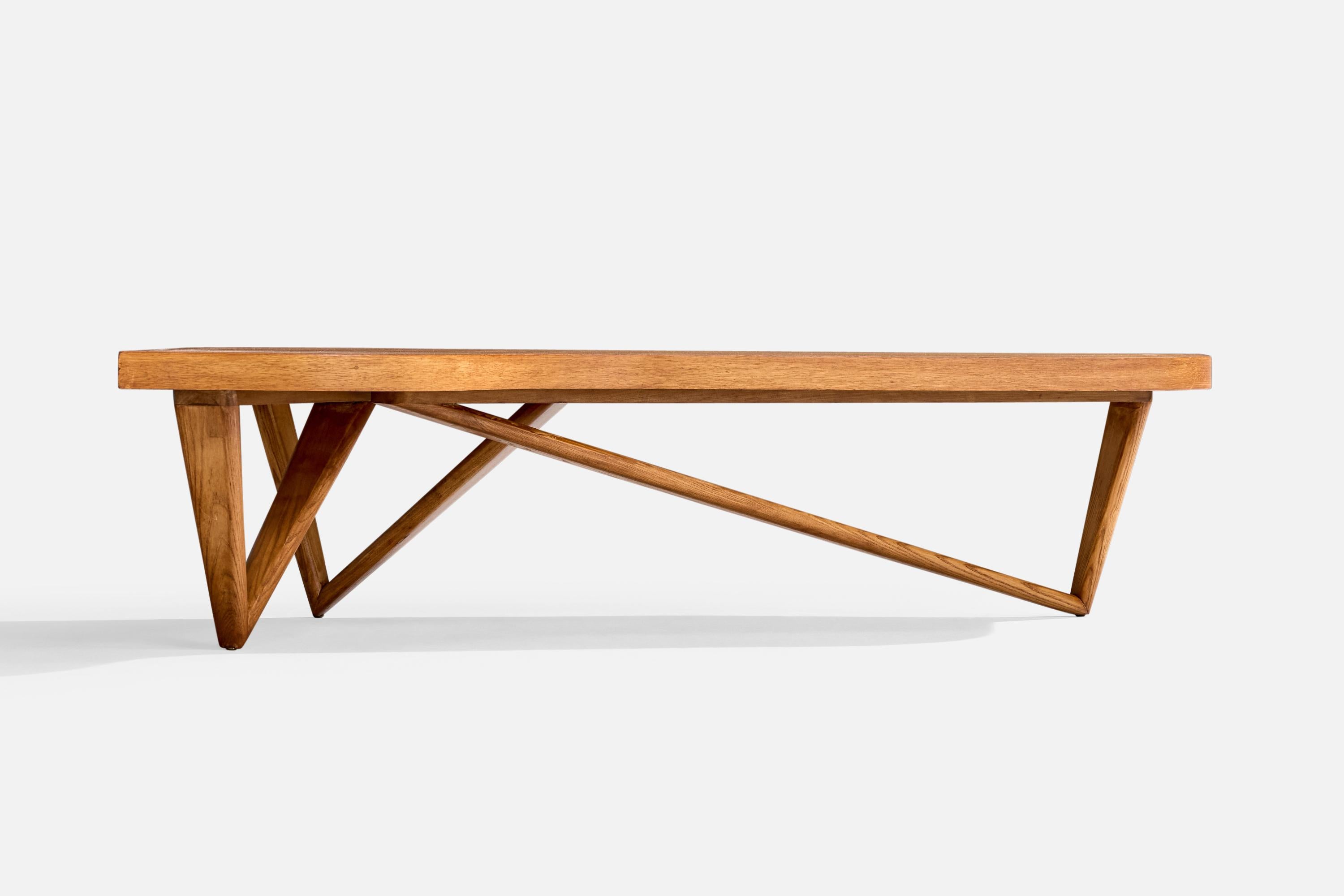Designer américain, table basse, Oak Oak, Walnut, USA, années 1950 Bon état - En vente à High Point, NC