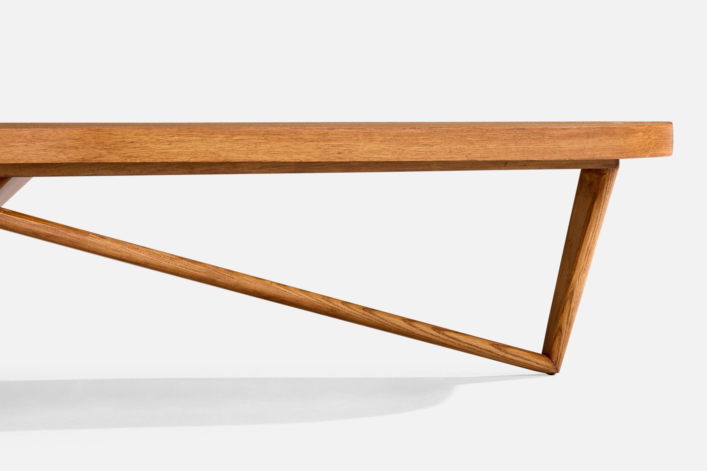 Bois Designer américain, table basse, Oak Oak, Walnut, USA, années 1950 en vente
