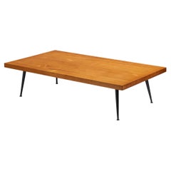 American Designer, Coffee Table, Solid Maple, Metal, USA, 1950s