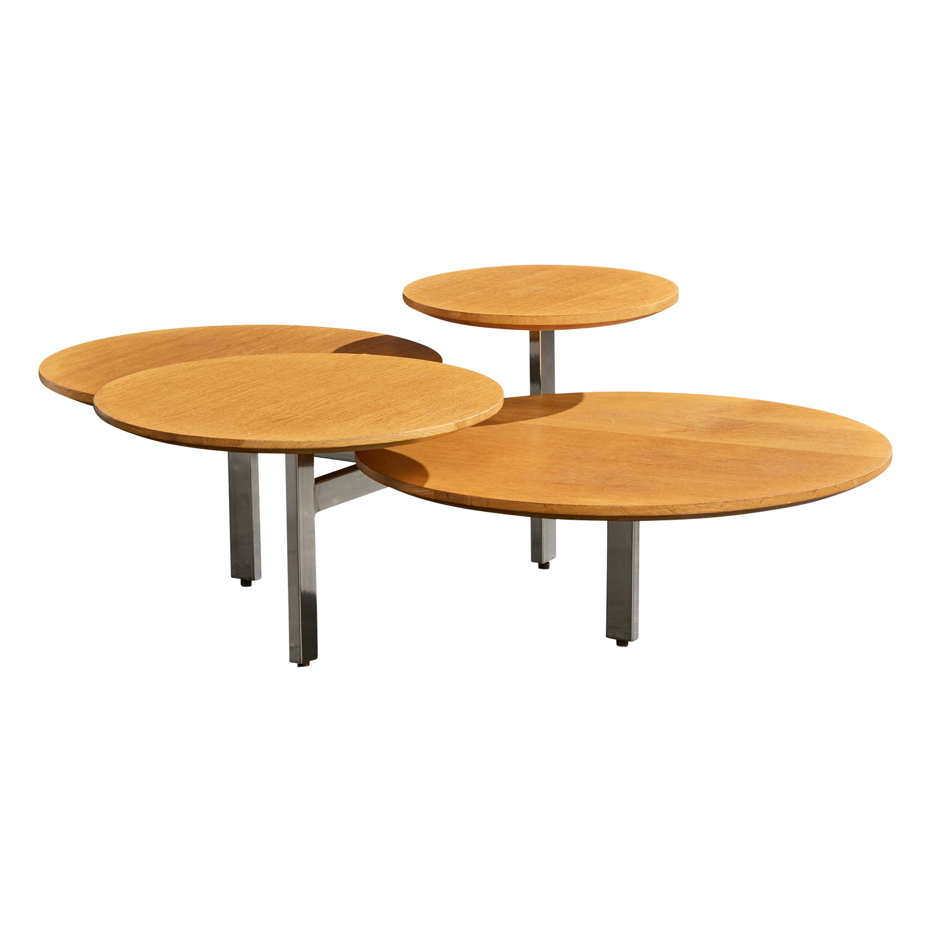 Designer américain, table basse, Steele, Wood, USA, années 1970