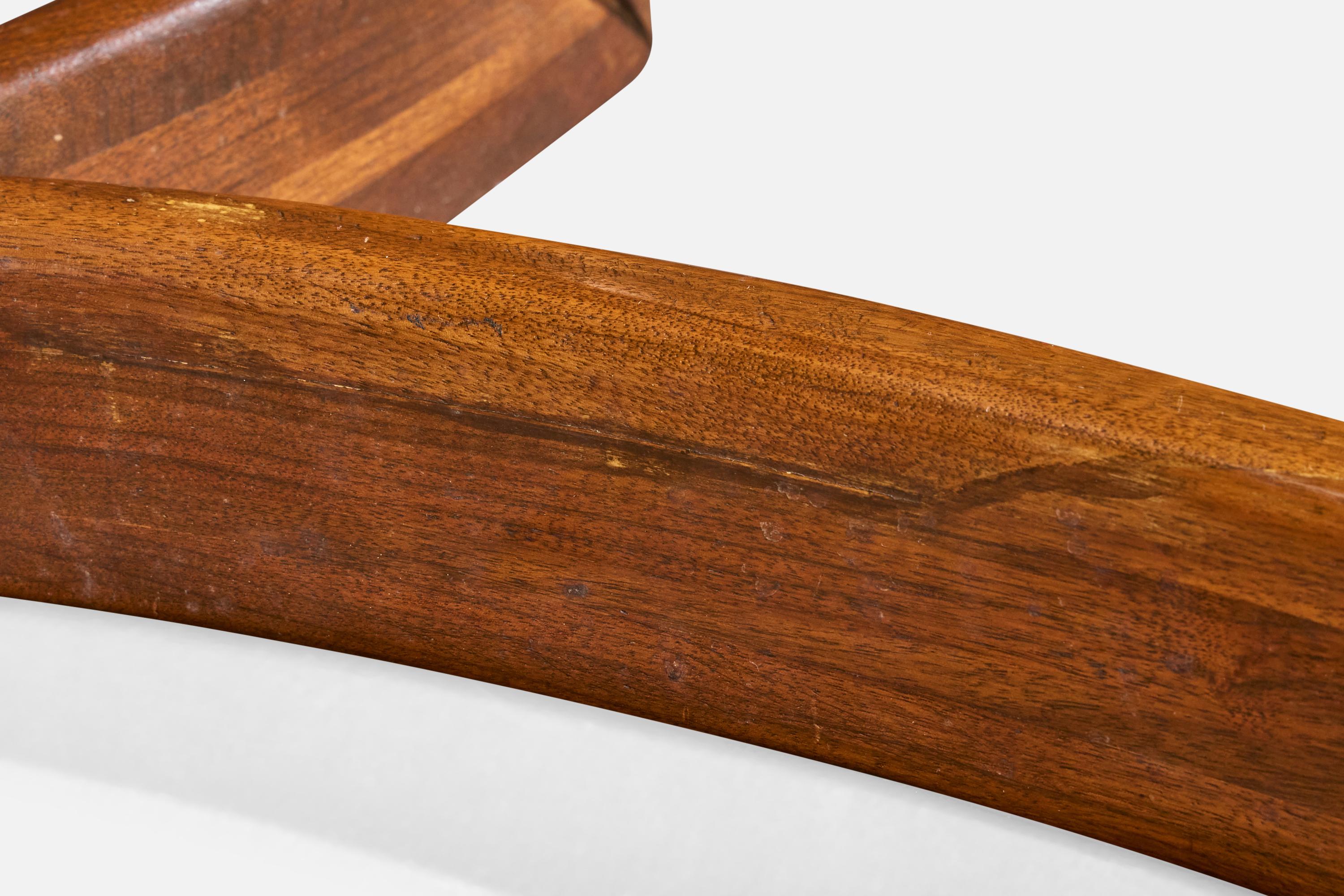 Designer américain, table basse, noyer, verre, États-Unis, années 1950 en vente 7