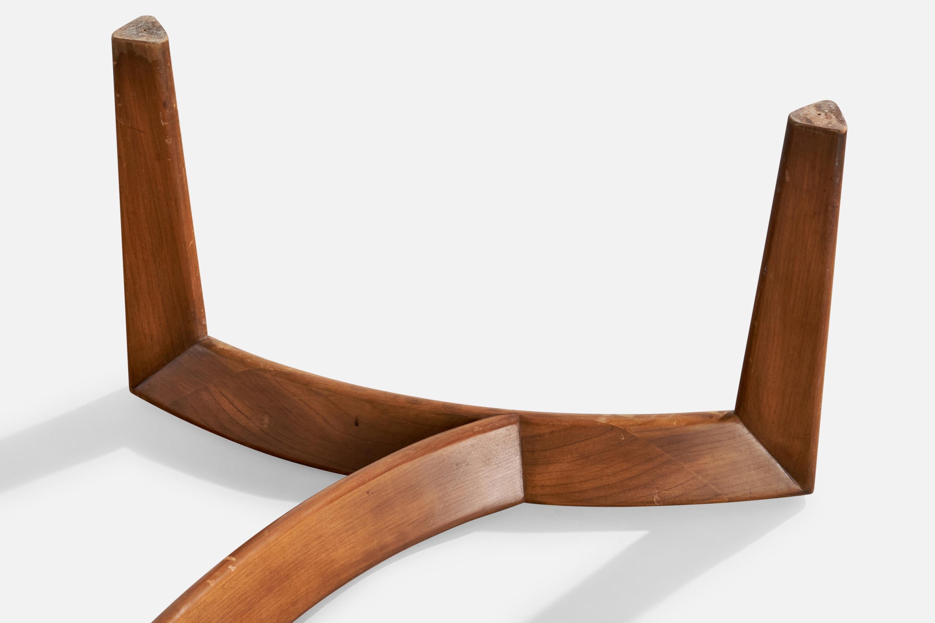 Metà XX secolo Tavolino di design americano, Noce, Vetro, USA, anni '50 in vendita