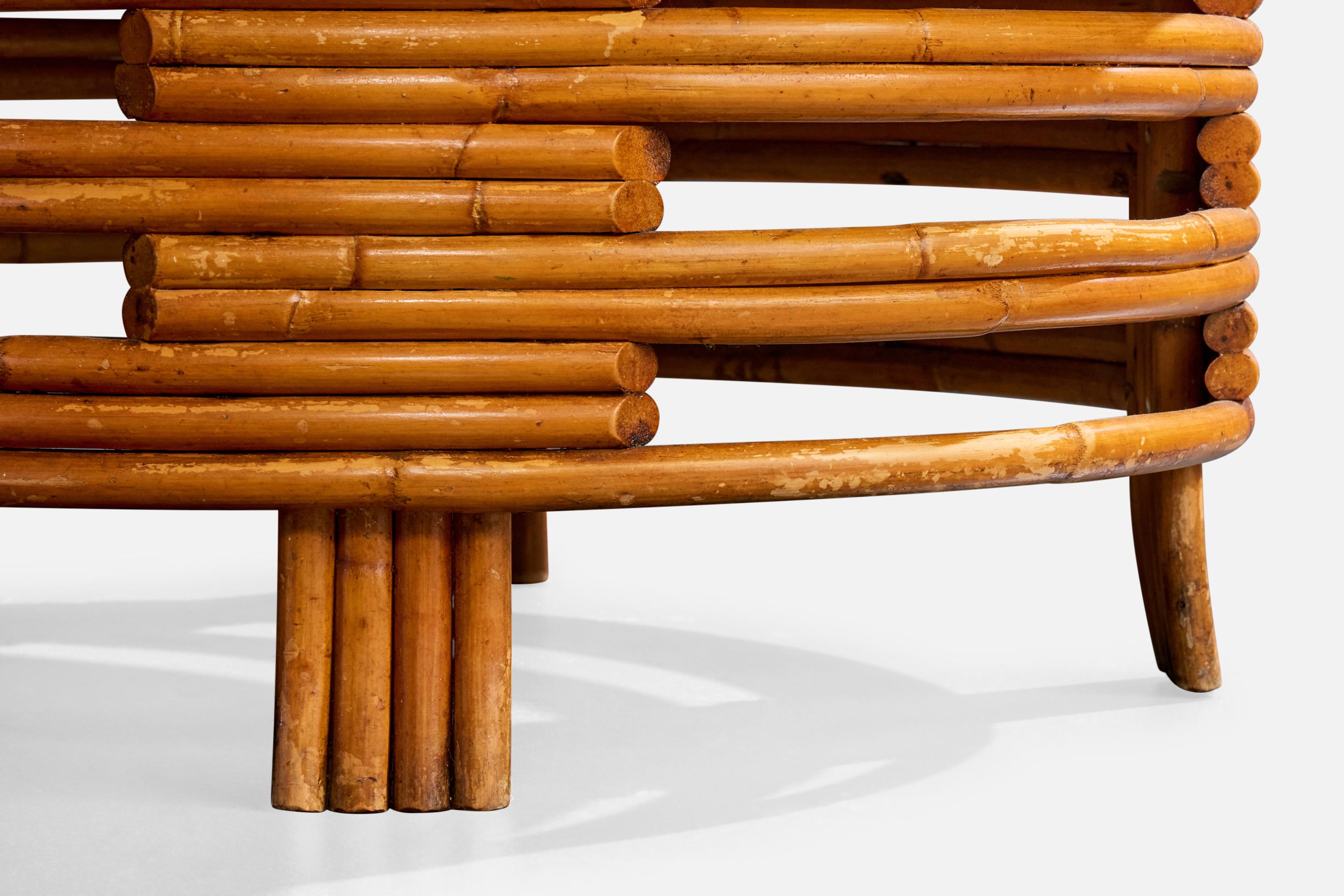 Milieu du XXe siècle Designer américain, table basse, Wood, Bambou, USA, années 1950 en vente