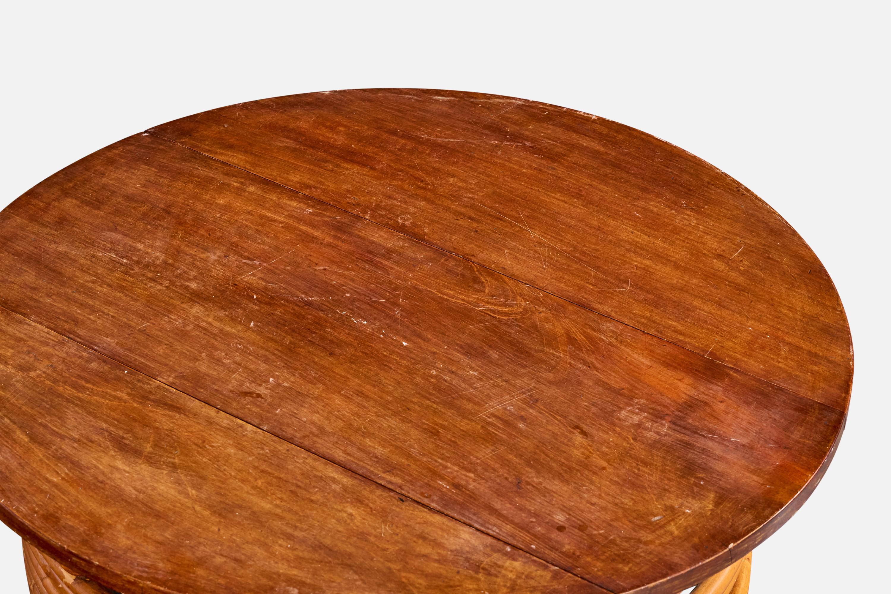 Designer américain, table basse, Wood, Bambou, USA, années 1950 en vente 1
