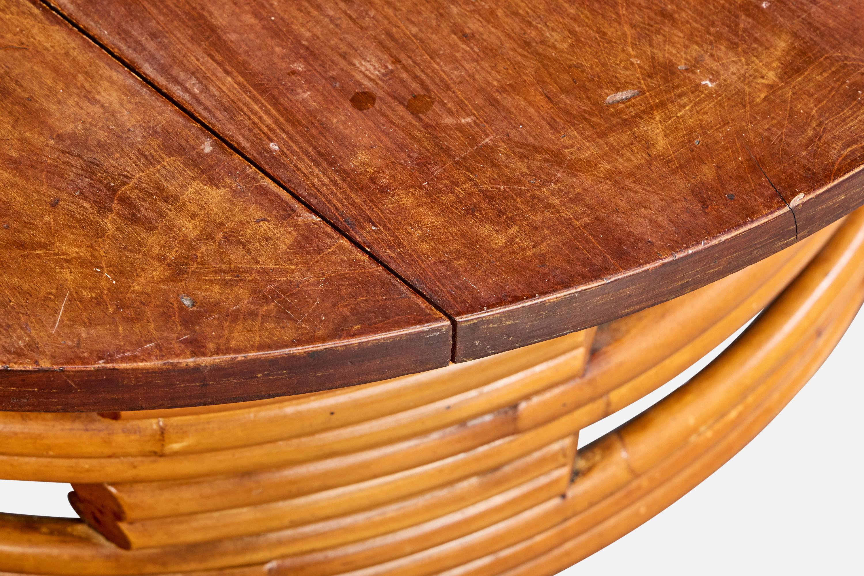 Designer américain, table basse, Wood, Bambou, USA, années 1950 en vente 2