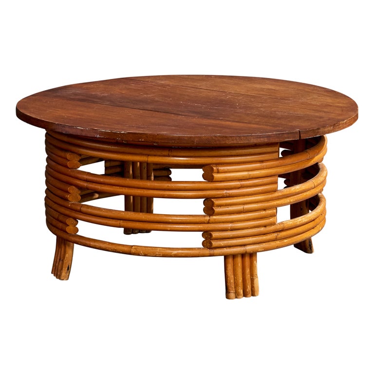 Amerikanischer Designer, Couchtisch, Holz, Bambus, USA, 1950er Jahre im  Angebot bei 1stDibs Deutschland