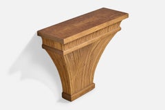 Designer américain, table console, bambou, bois, États-Unis, 1970