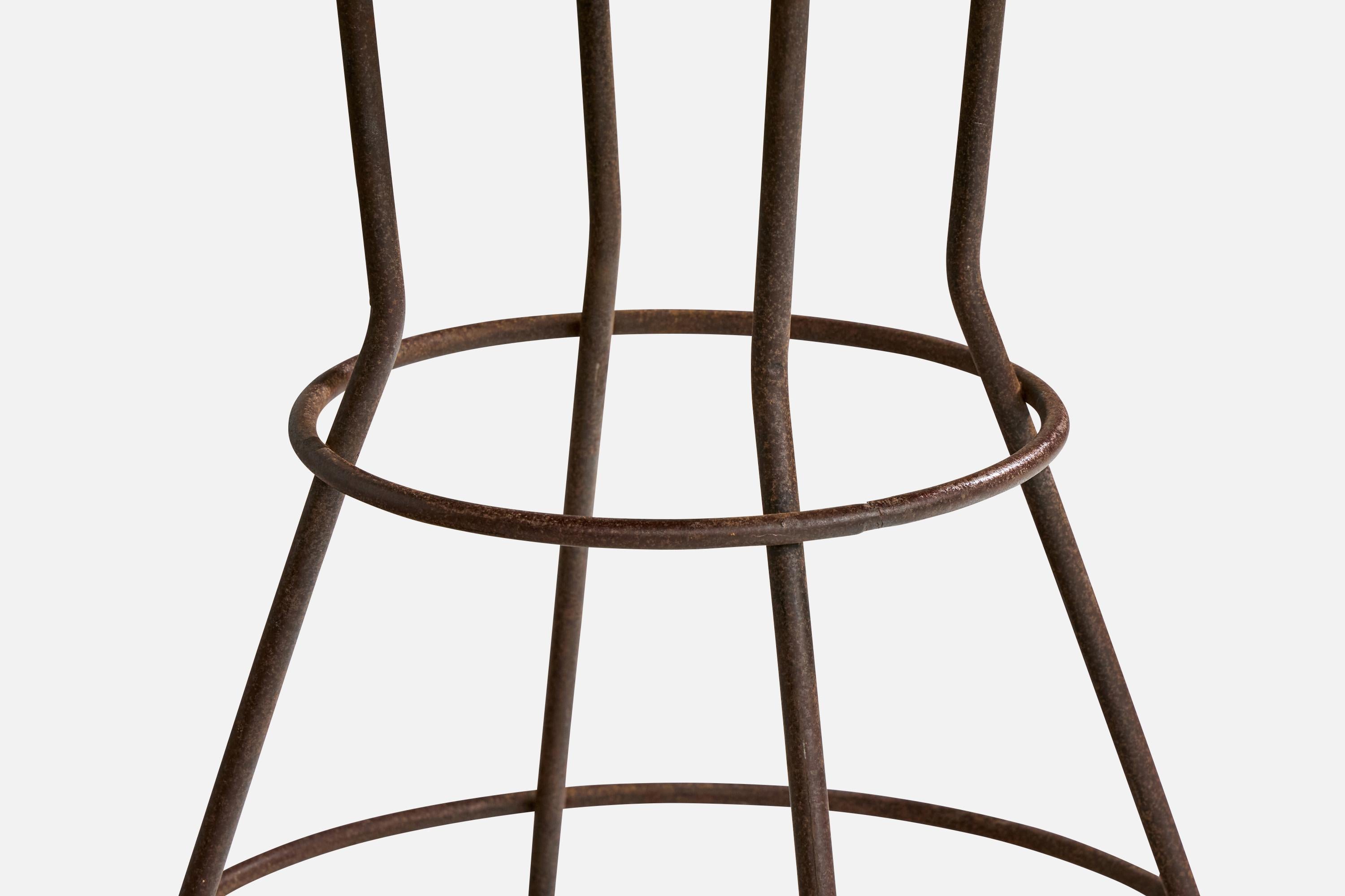 American Designer, Counter Stools, Iron, Velvet, USA, 1950s For Sale 3