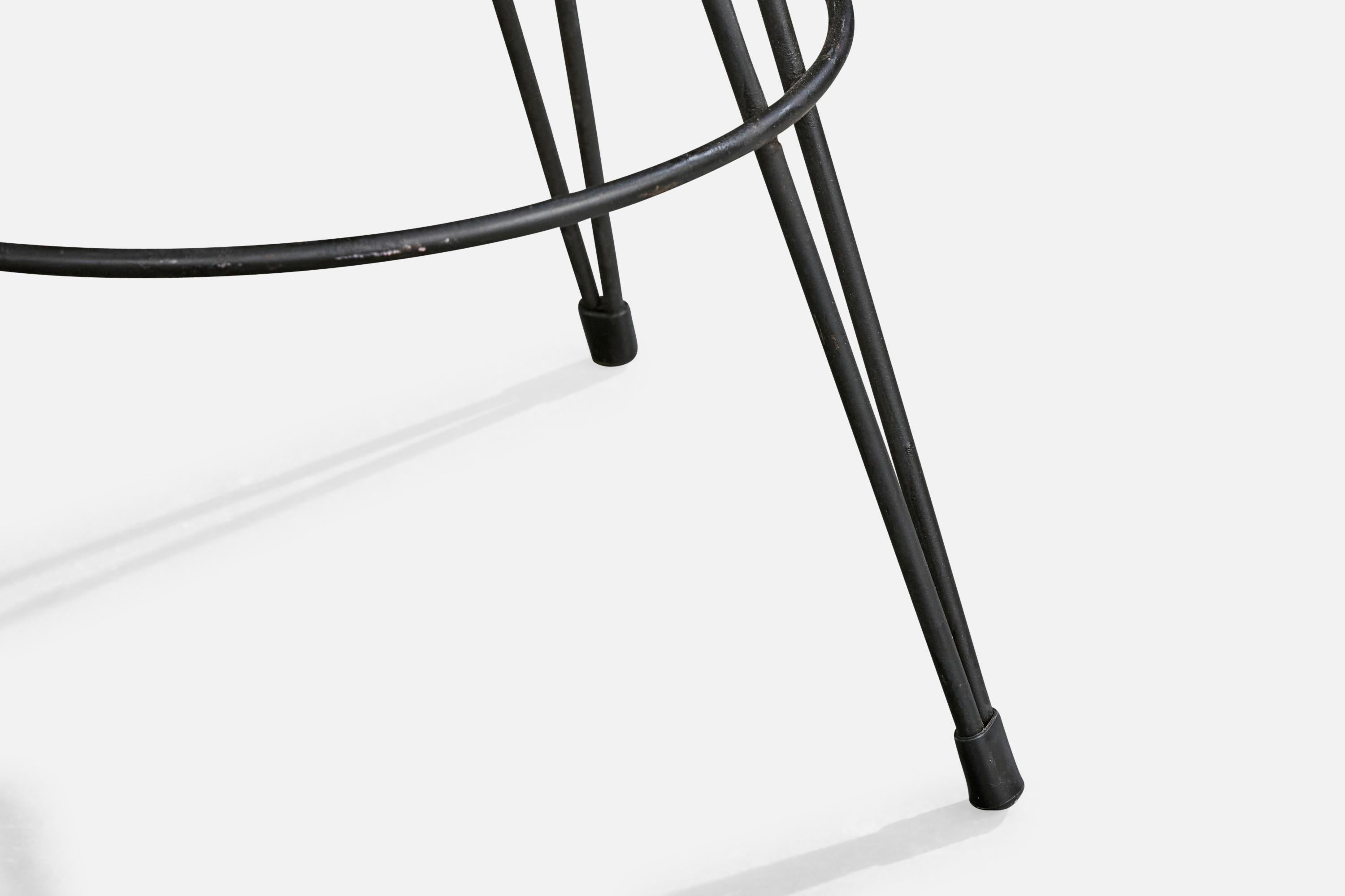 American Designer, Counter Stools, Iron, Velvet, USA, 1950s For Sale 4
