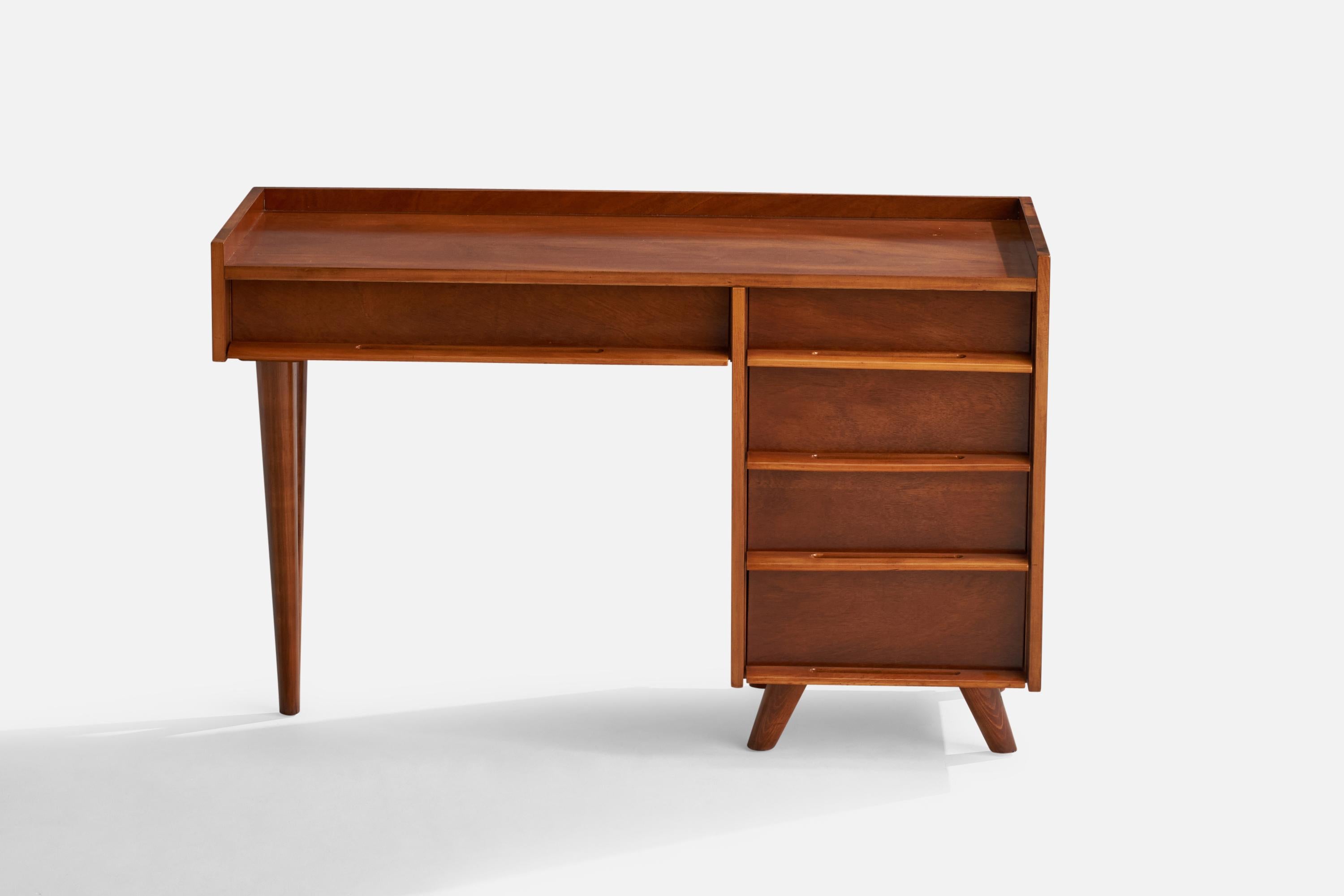 Mid-Century Modern American Designer, Desk, Rosewood, USA, 1950s For Sale