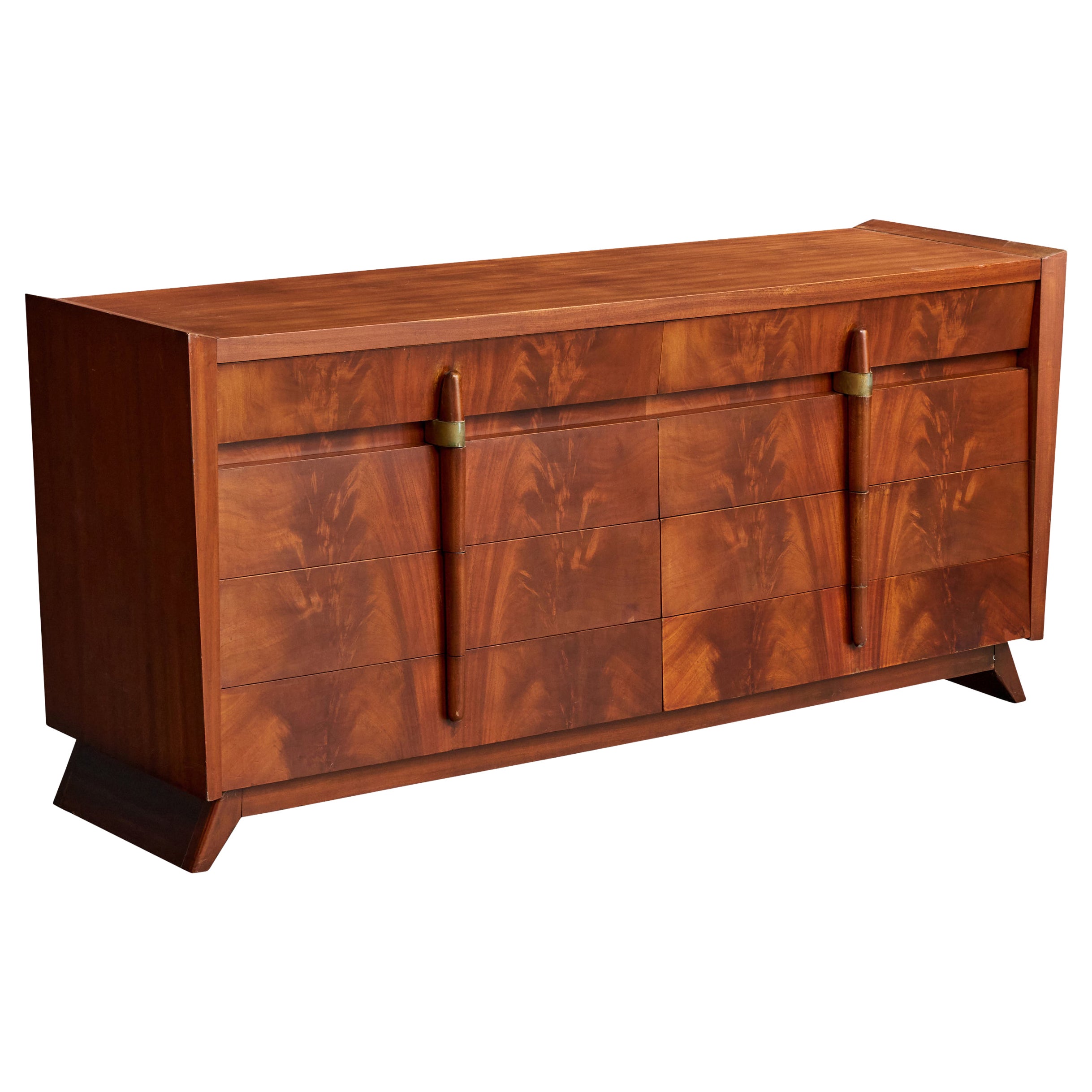 American Designer, Dresser, Birch, Brass, USA, 1950s