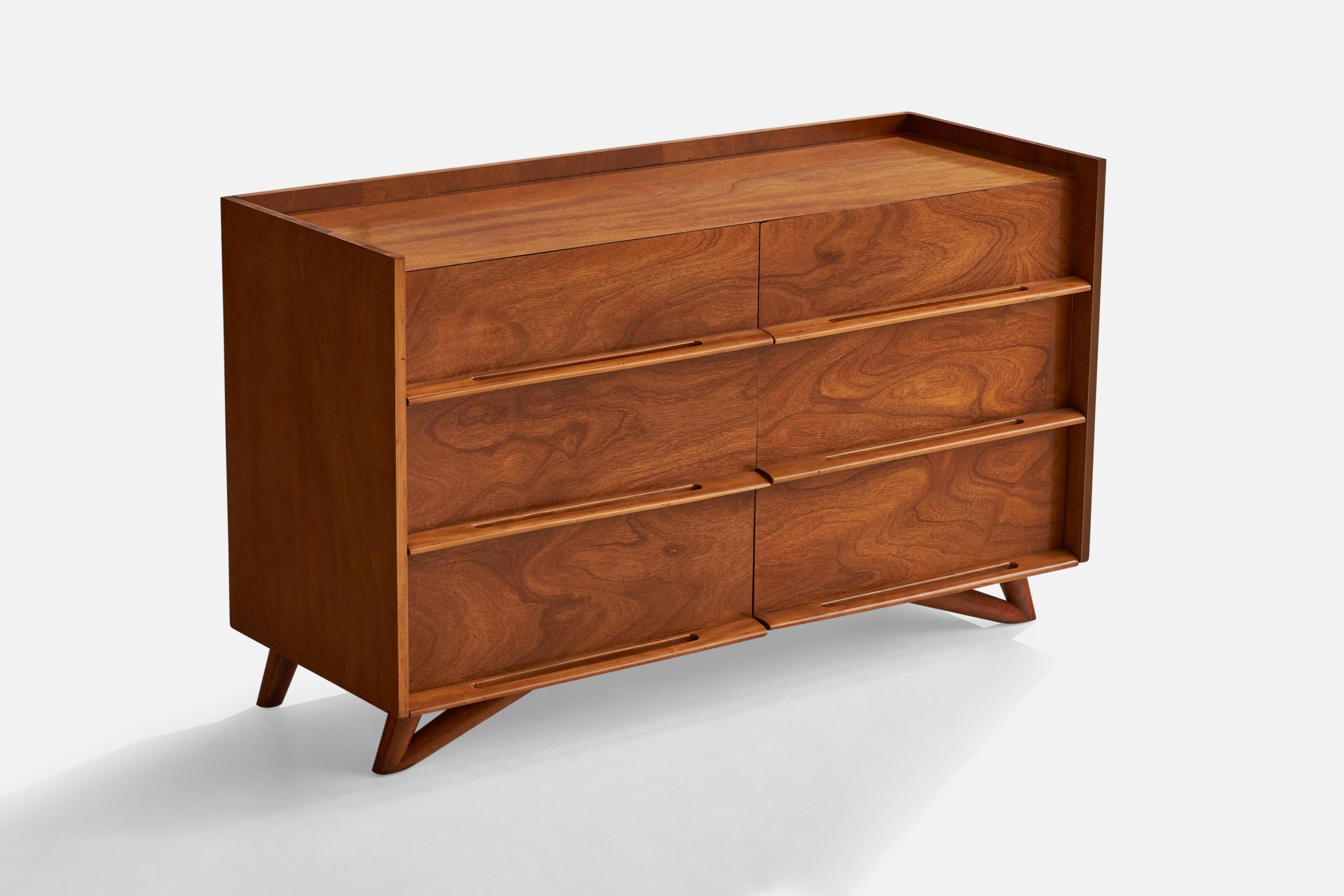 A rosewood dresser designed and produced in the US, 1950s.