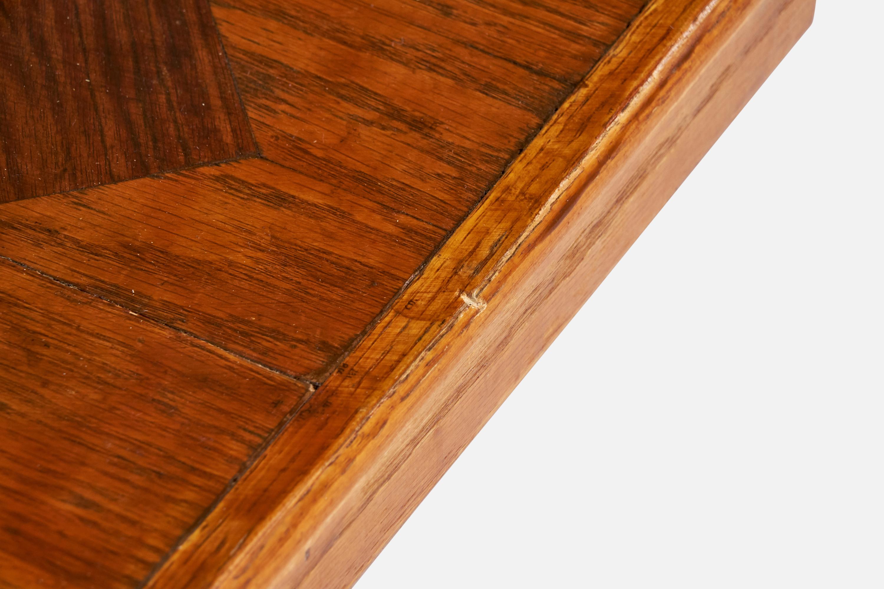Metà XX secolo Designer americano, Tavolini, Oak, USA, anni '40