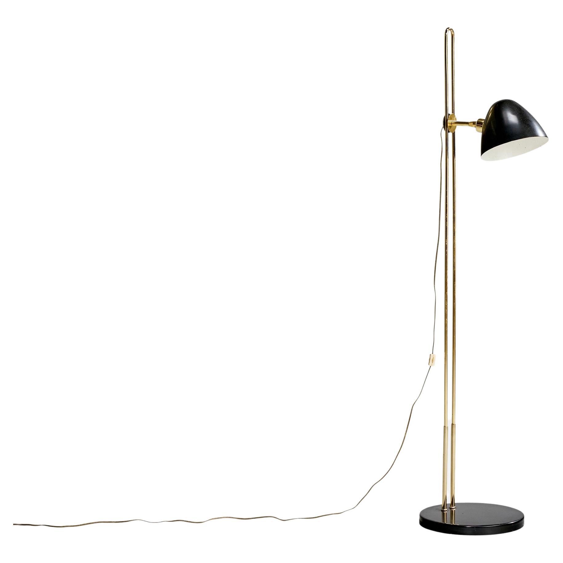 American Designer, Floor Lamp, Brass, Metal, USA, 1950s