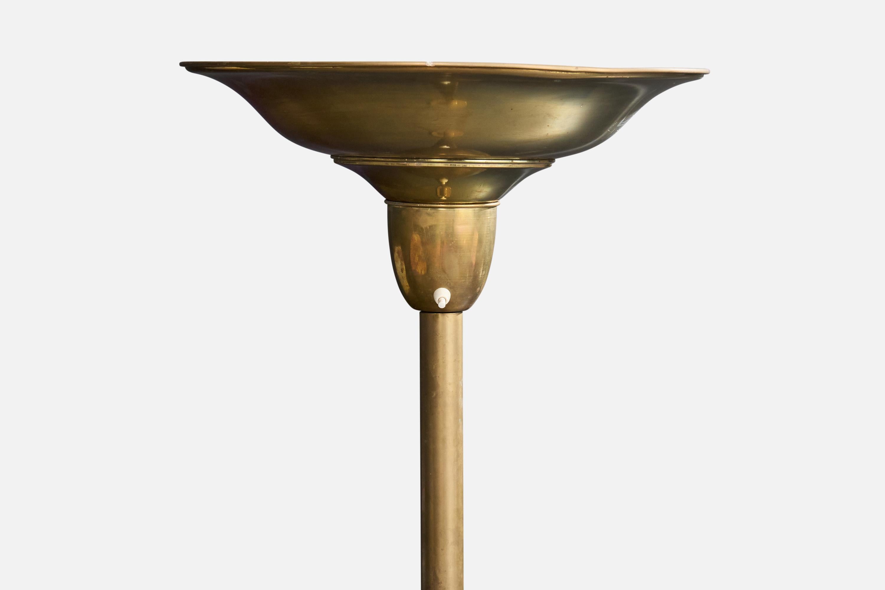 Diseñador americano, Lámpara de pie, Latón, EE.UU., Década de 1930 Moderno de mediados de siglo en venta