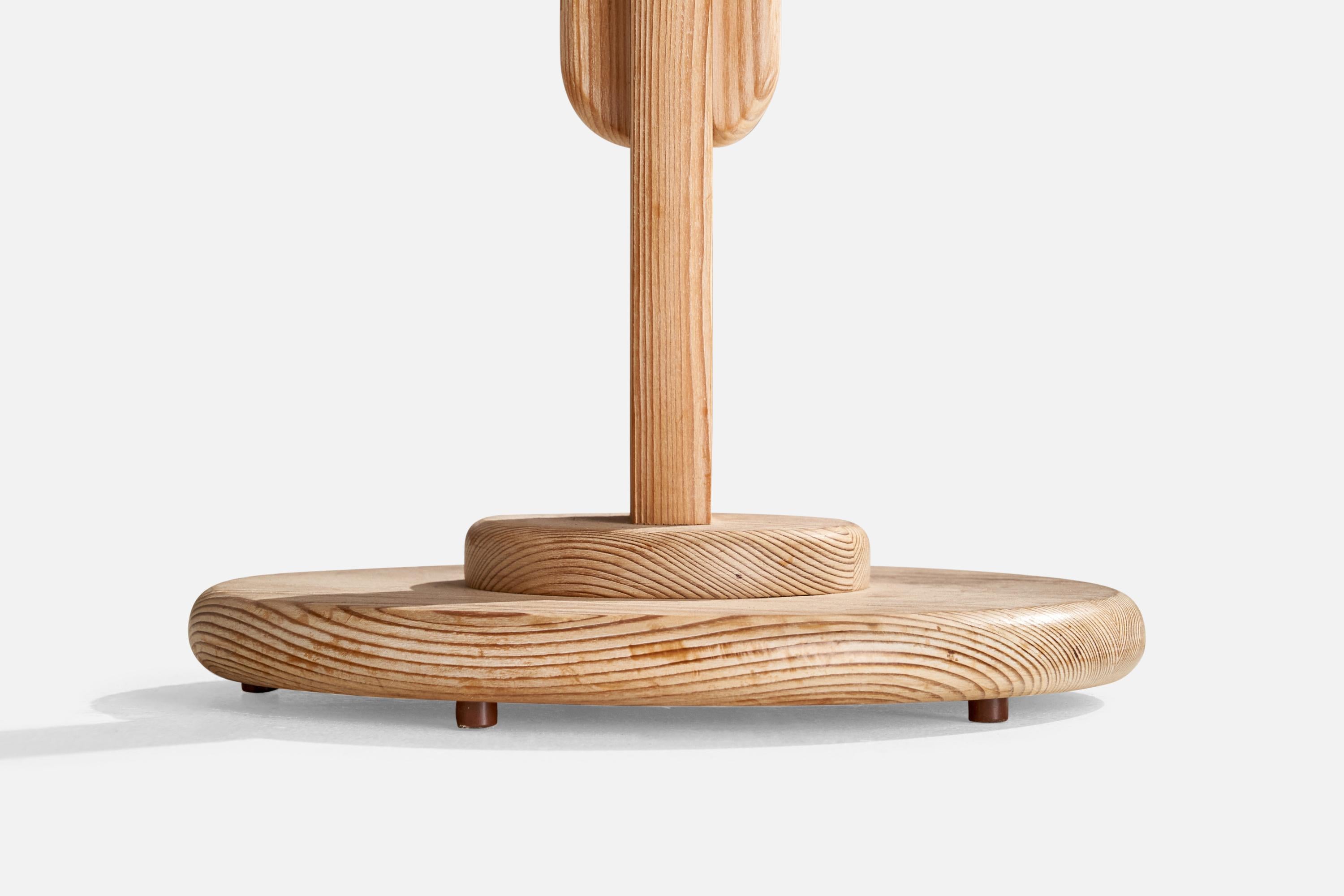 Designer américain, lampadaire, pin, laiton, États-Unis, 1970 en vente 4