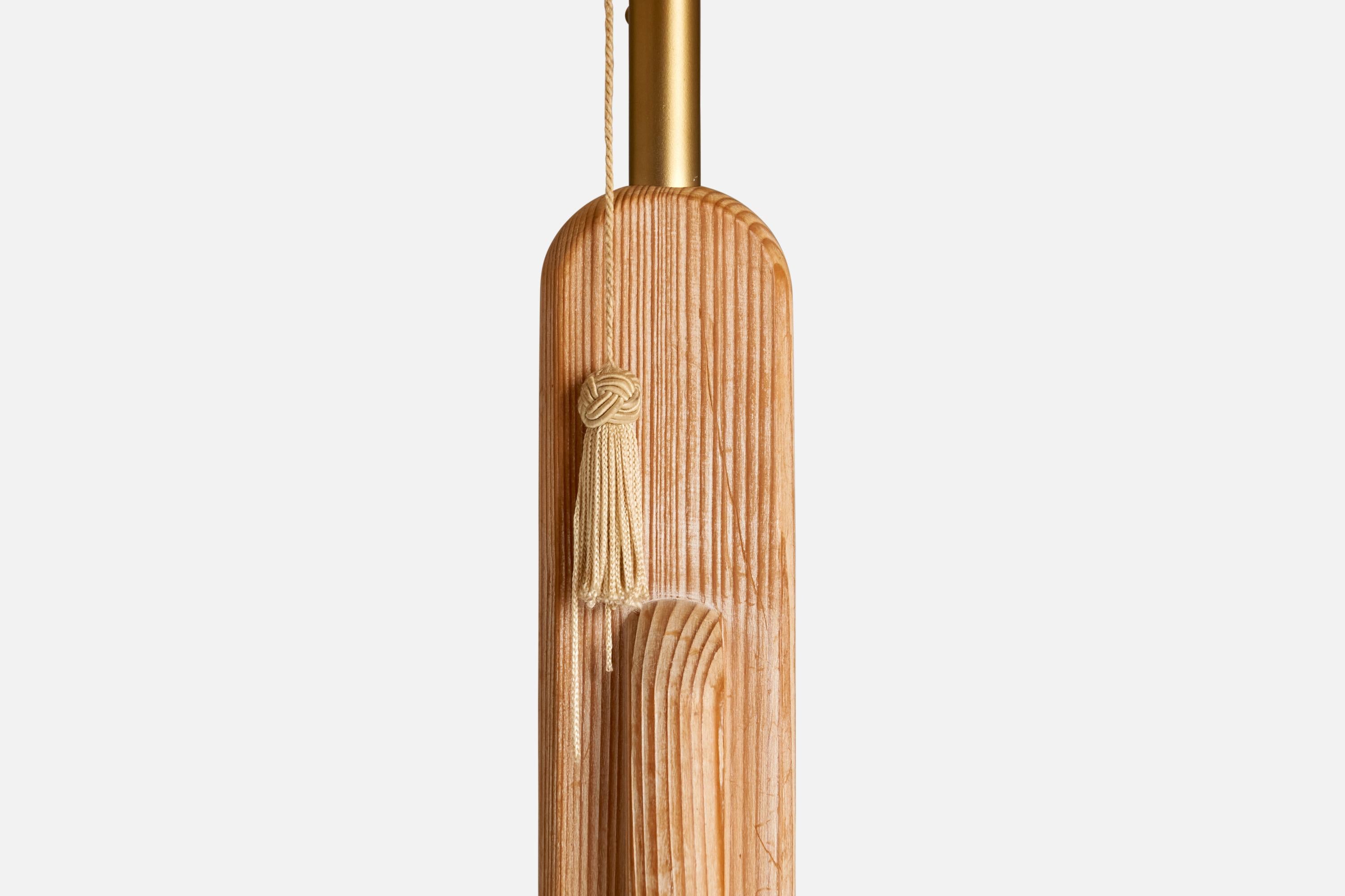 Laiton Designer américain, lampadaire, pin, laiton, États-Unis, 1970 en vente