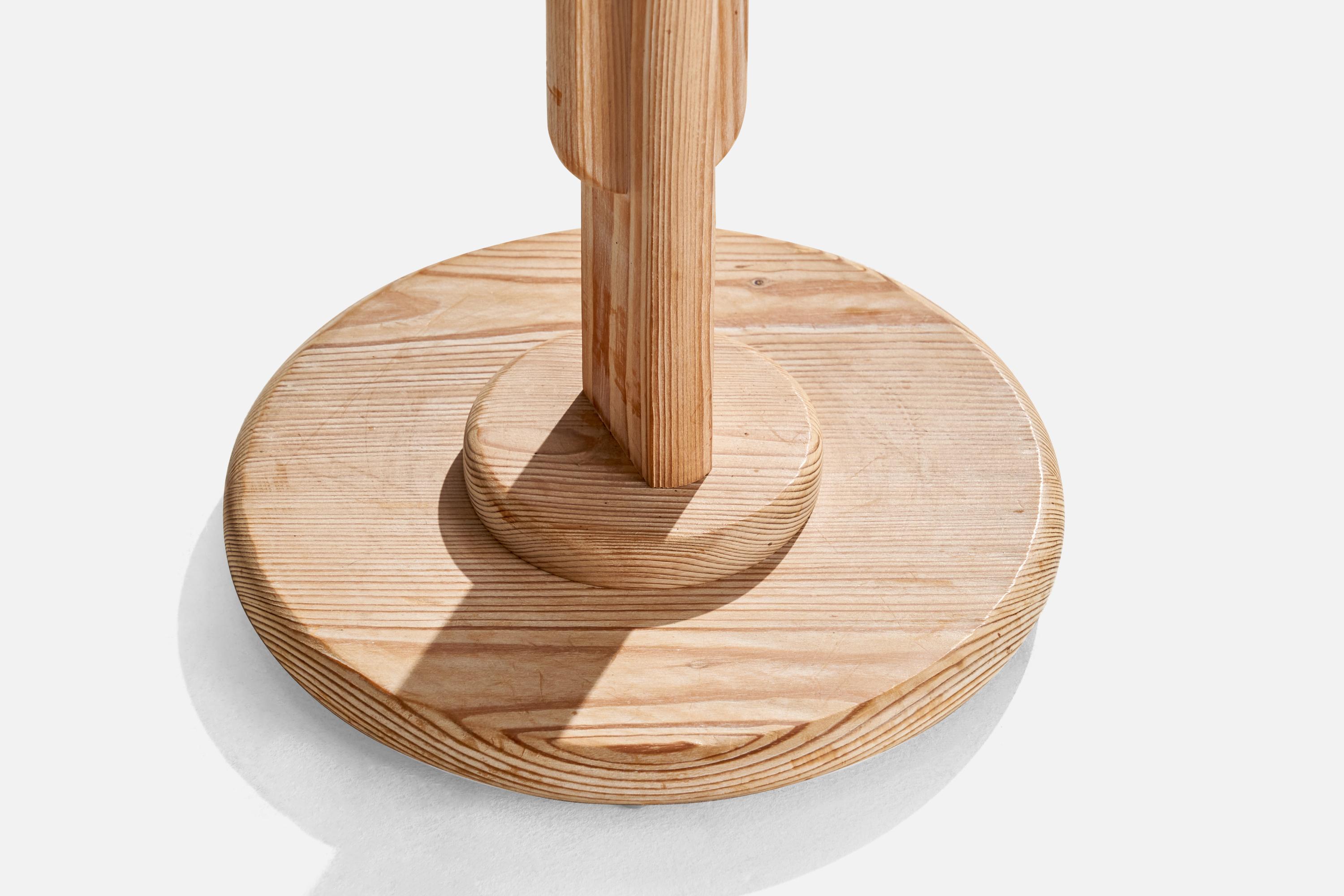 Designer américain, lampadaire, pin, laiton, États-Unis, 1970 en vente 3