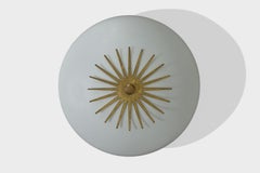 American Designer, Flush Mount, Glass, Brass, USA, 1950s