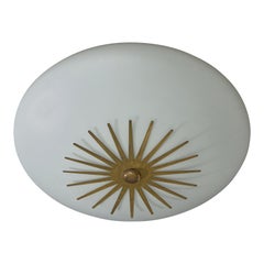 American Designer, Flush Mount, Glass, Brass, USA, 1950s