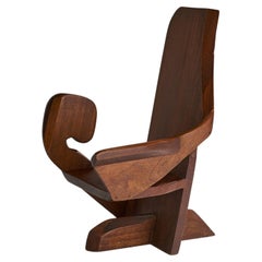 American Designer, Freeform Armchair, Walnut, USA, 1980