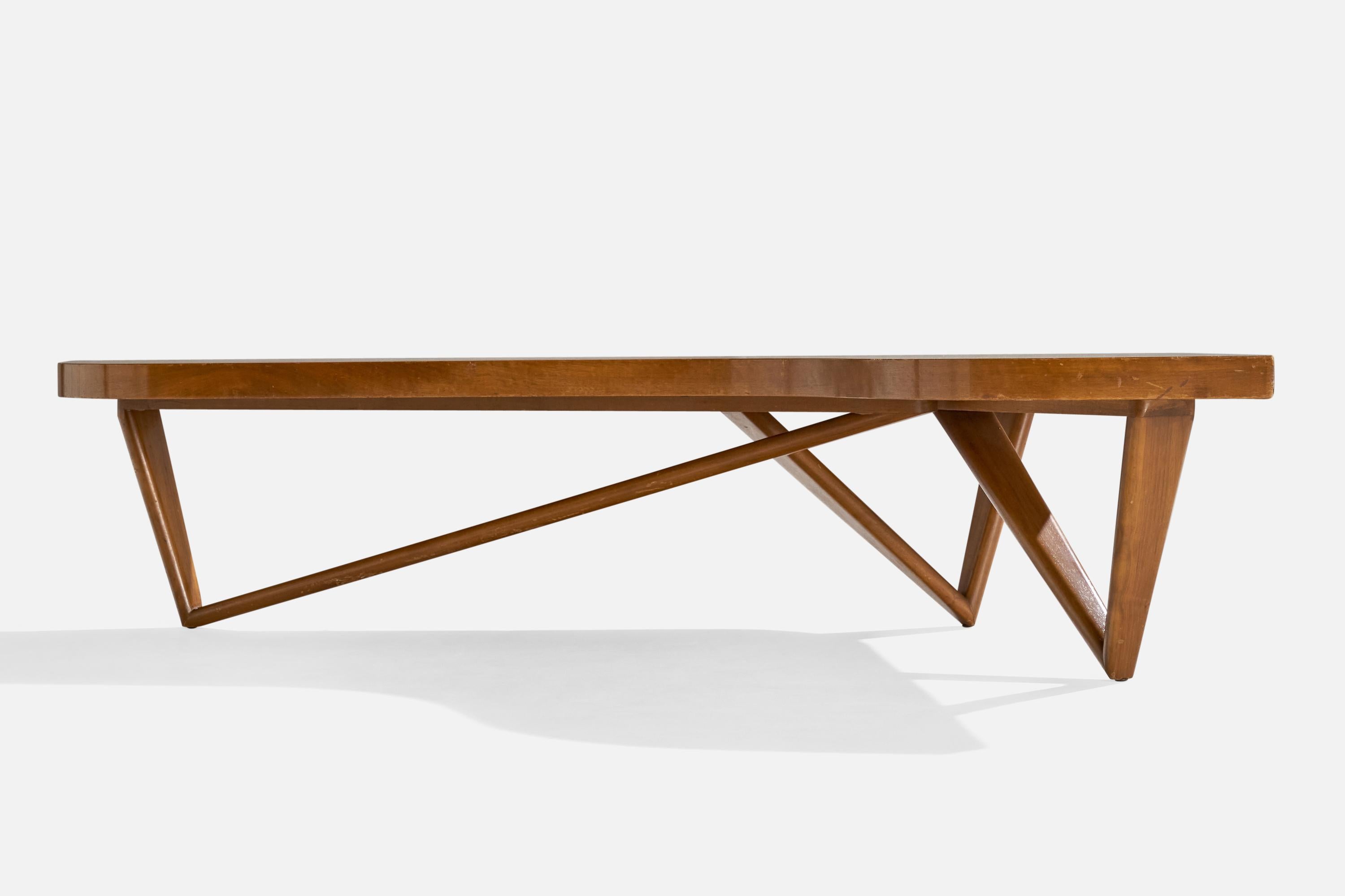 Amerikanischer Designer, frei geformter Couchtisch, Holz, USA, 1950er Jahre im Angebot 3