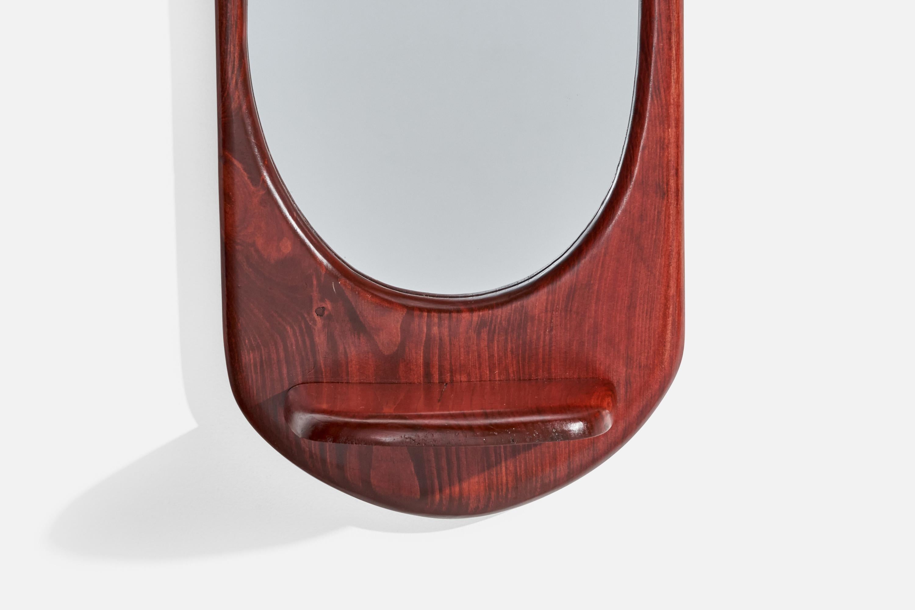 American Designer, Freeform Mirror, Oak, USA, 1970s For Sale 2