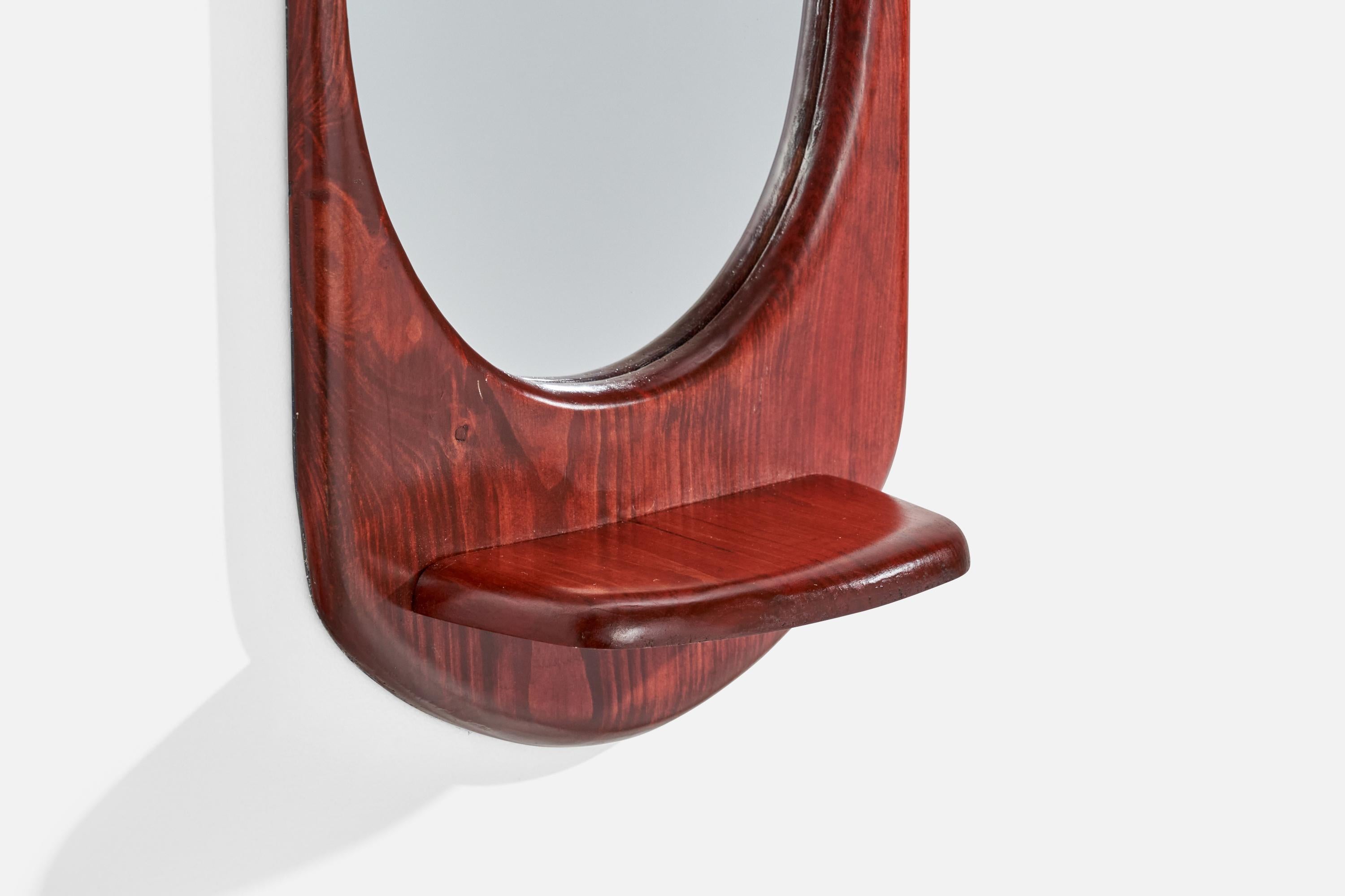 Designer américain, miroir de forme libre, chêne, États-Unis, 1970 en vente 1