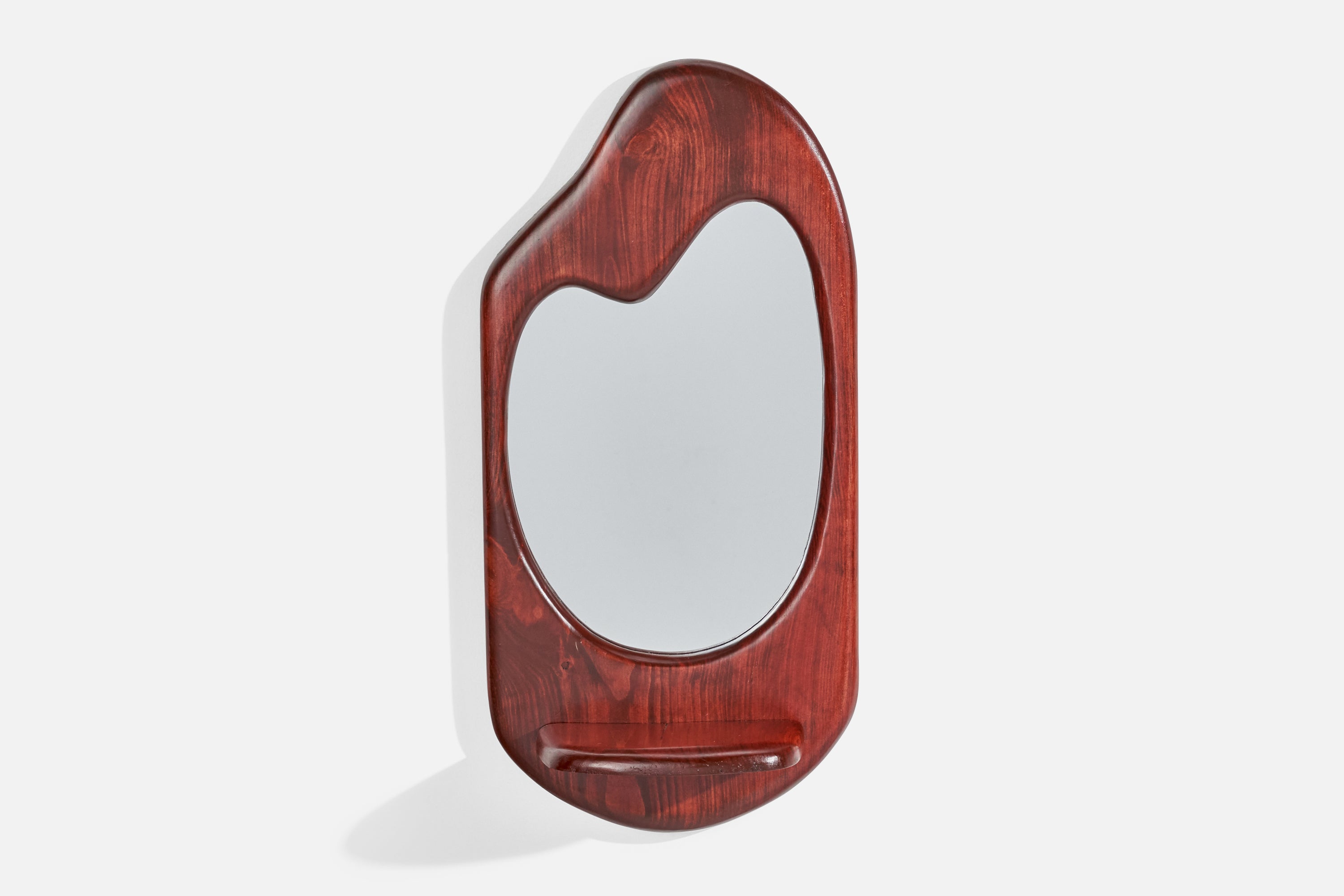 American Designer, Freeform Mirror, Oak, USA, 1970s For Sale