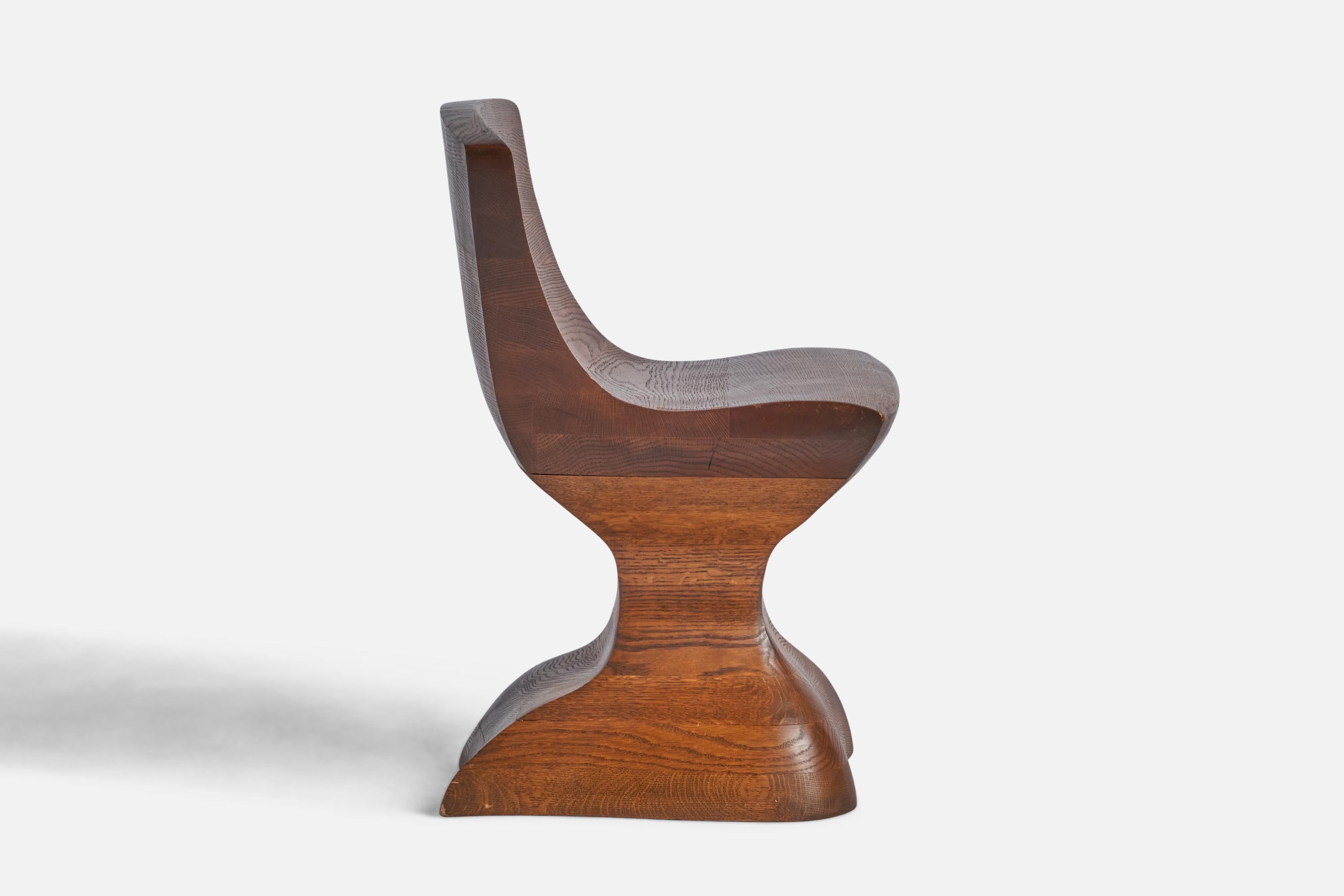 Diseñador americano, Silla auxiliar, Roble, EE.UU., Década de 1980 Posmoderno en venta